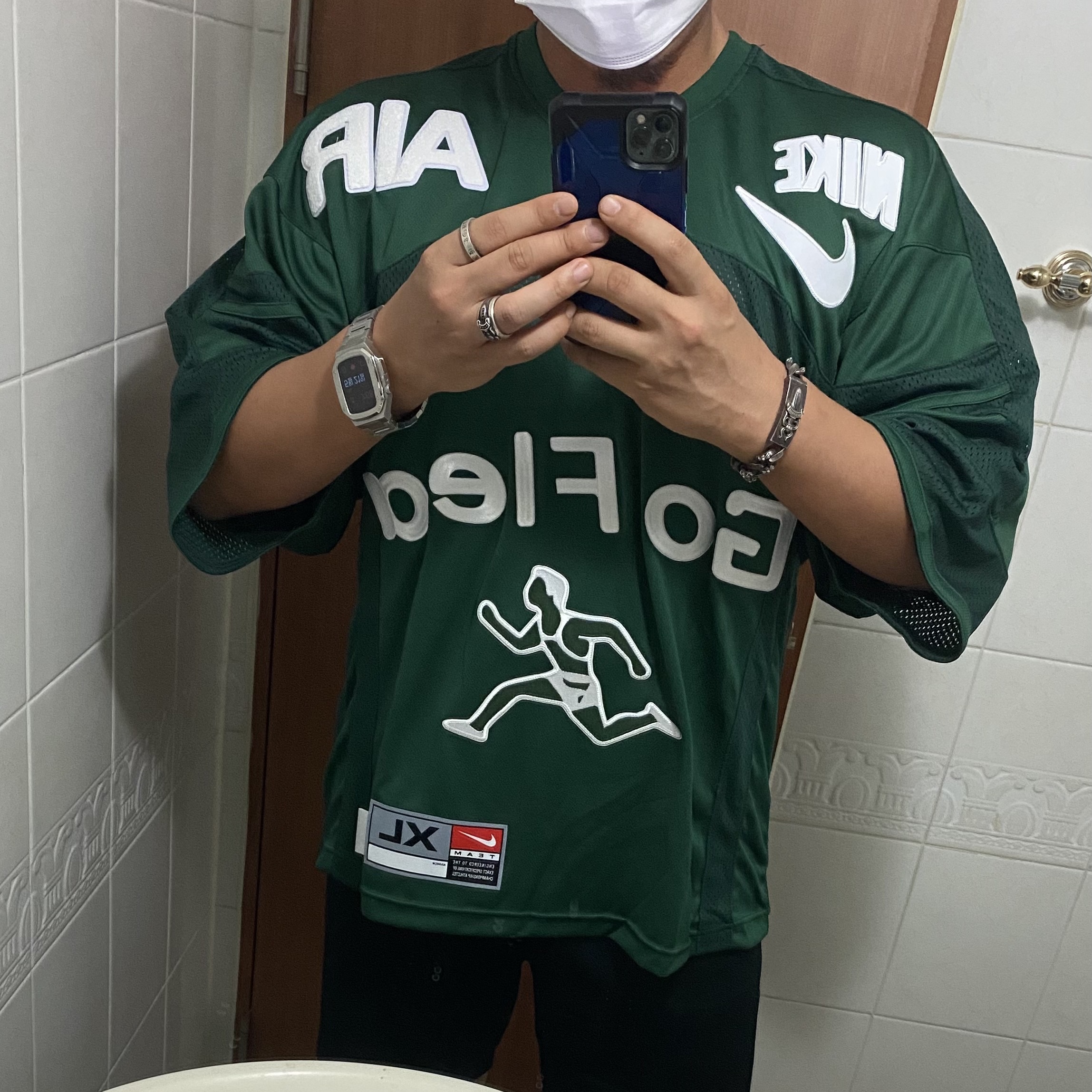 Nike x Cactus Plant Flea Market S/S Jersey Green - Asia 착용 스타일