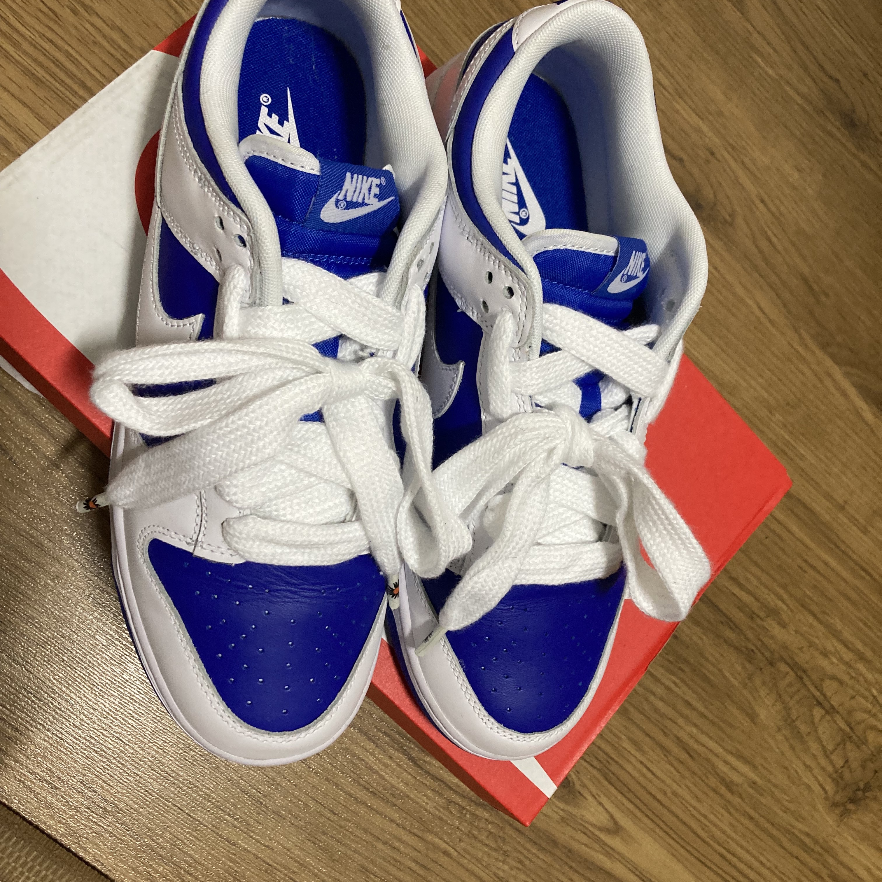 Nike Dunk Low Retro Racer Blue and White 착용 스타일 - 3