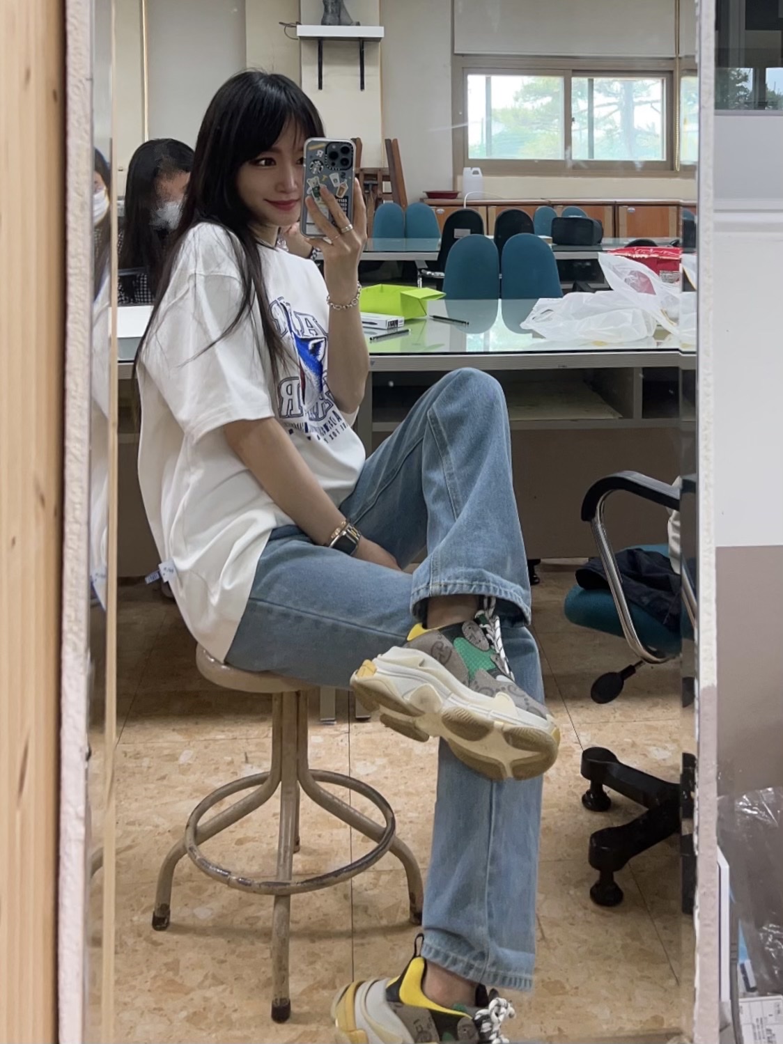 Balenciaga x Gucci The Hacker Project Triple S Sneakers Beige Ebony GG Supreme Yellow Green, (W) Balenciaga x Gucci The Hacker Project Triple S Sneakers Beige Ebony GG Supreme Yellow Green 착용 스타일