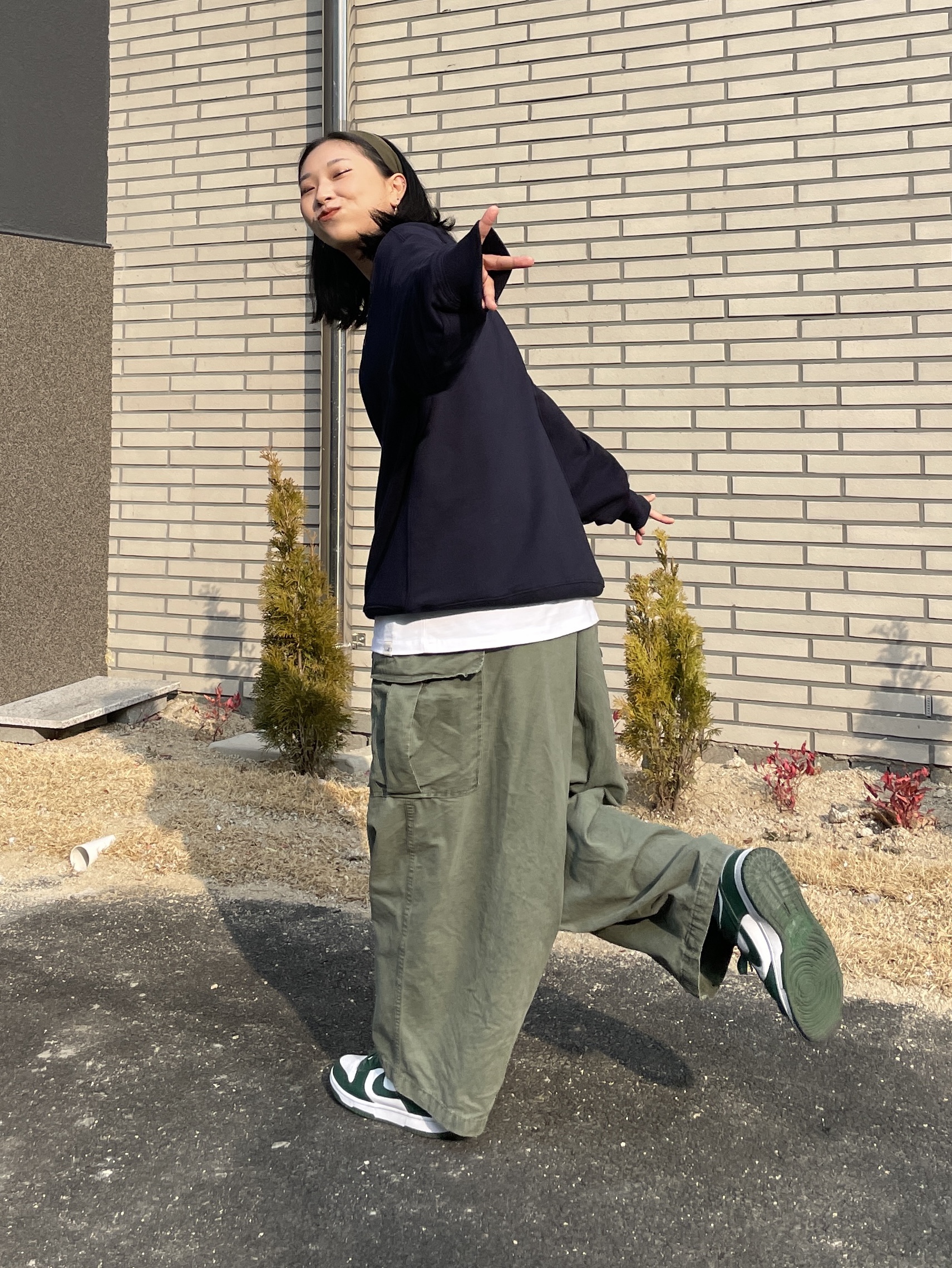 Nike Dunk Low Retro Varsity Green 착용 스타일