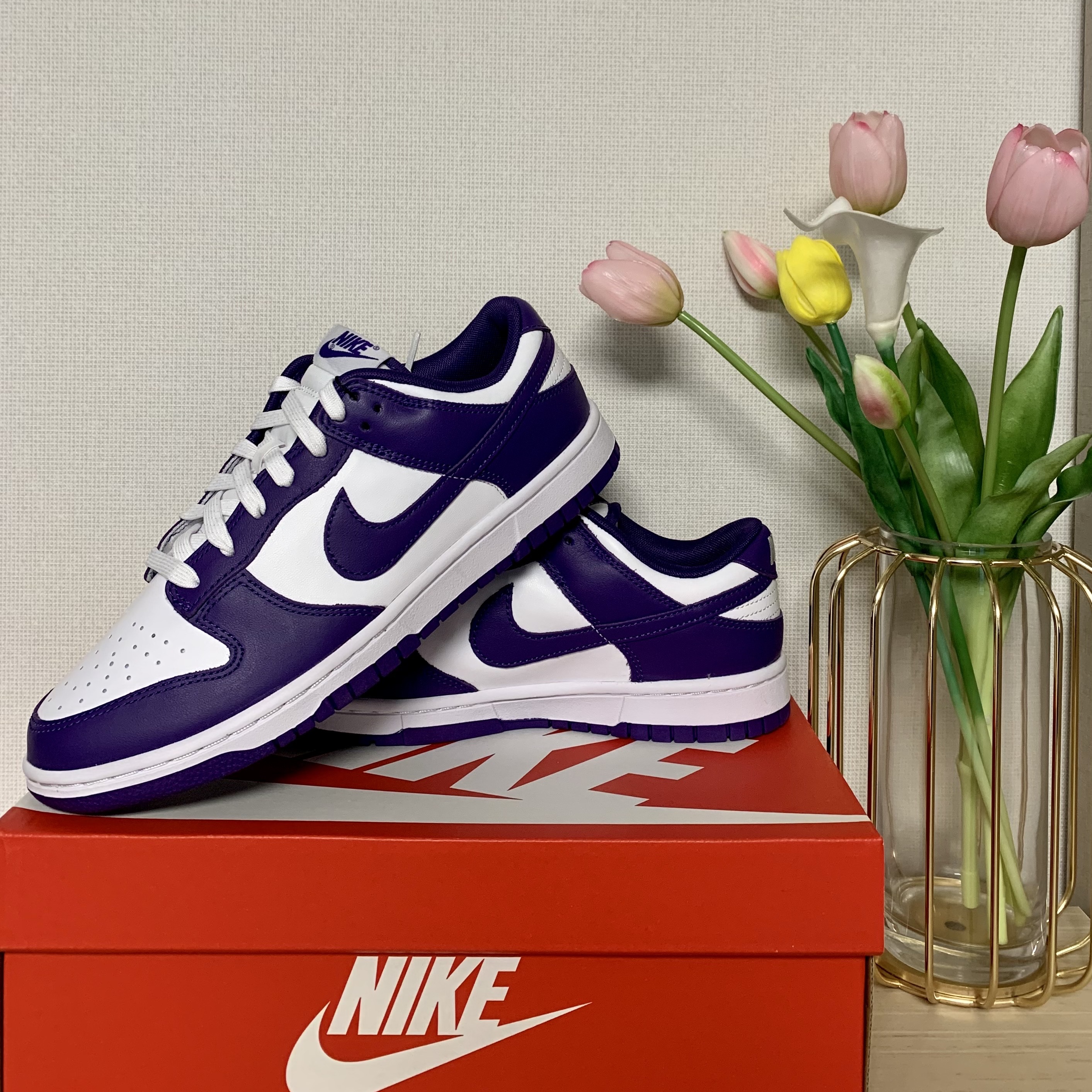 Nike Dunk Low Retro Championship Court Purple 착용 스타일