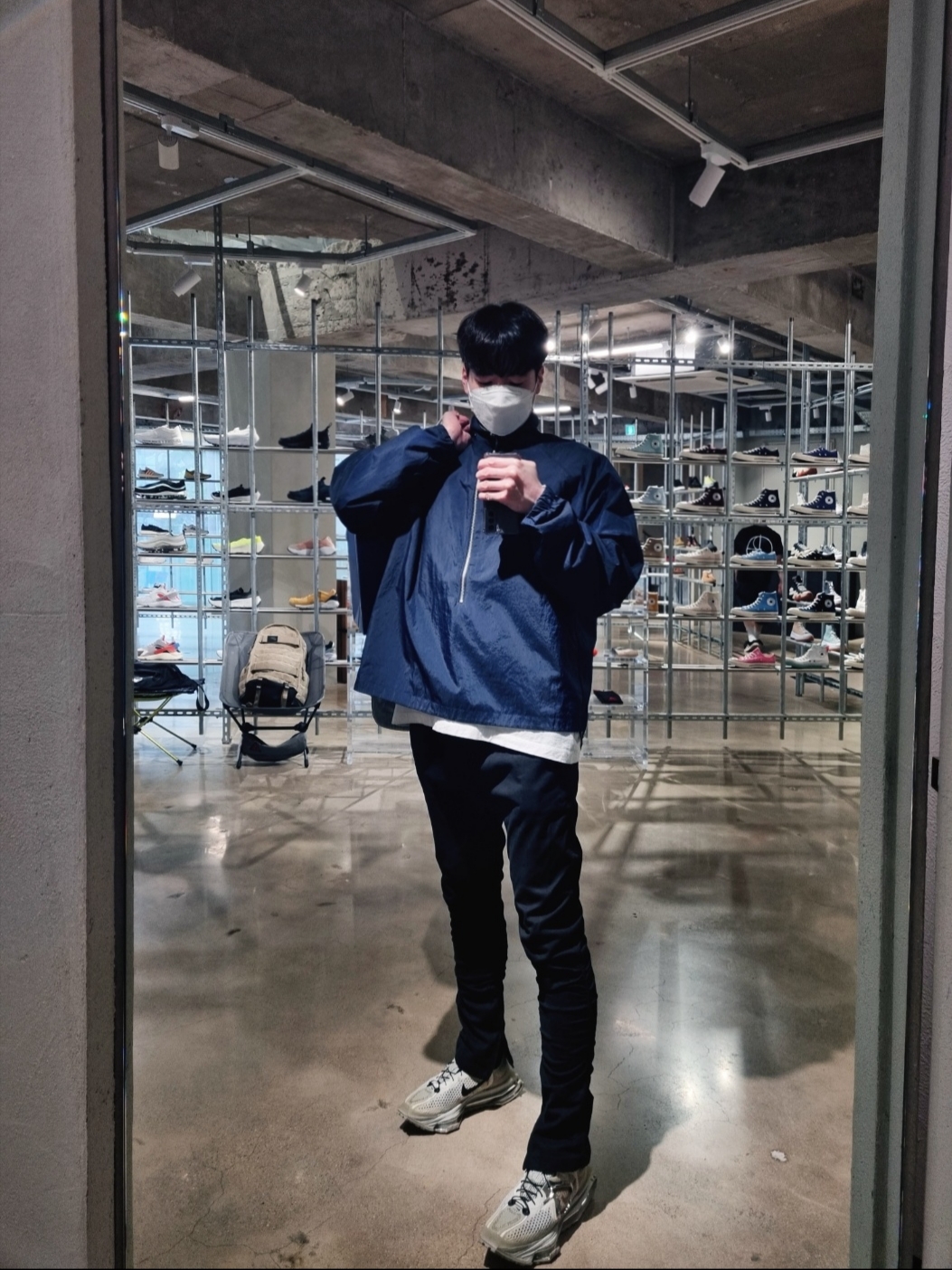 Nike x Matthew M Williams Zoom 004 Stone, Nike x Kim Jones Reversible Wind Breaker Navy - US/EU 착용 스타일