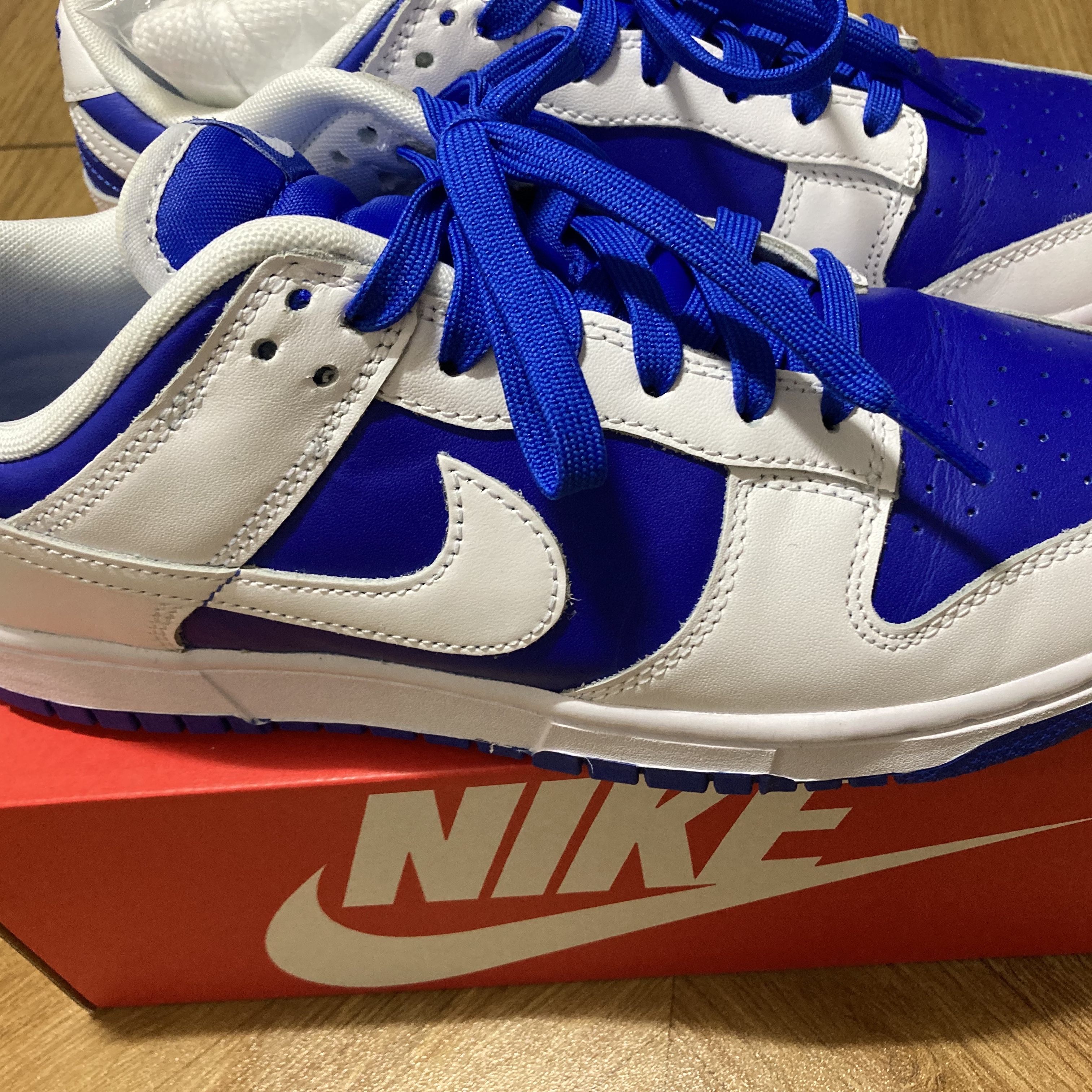 Nike Dunk Low Retro Racer Blue and White 착용 스타일 - 4