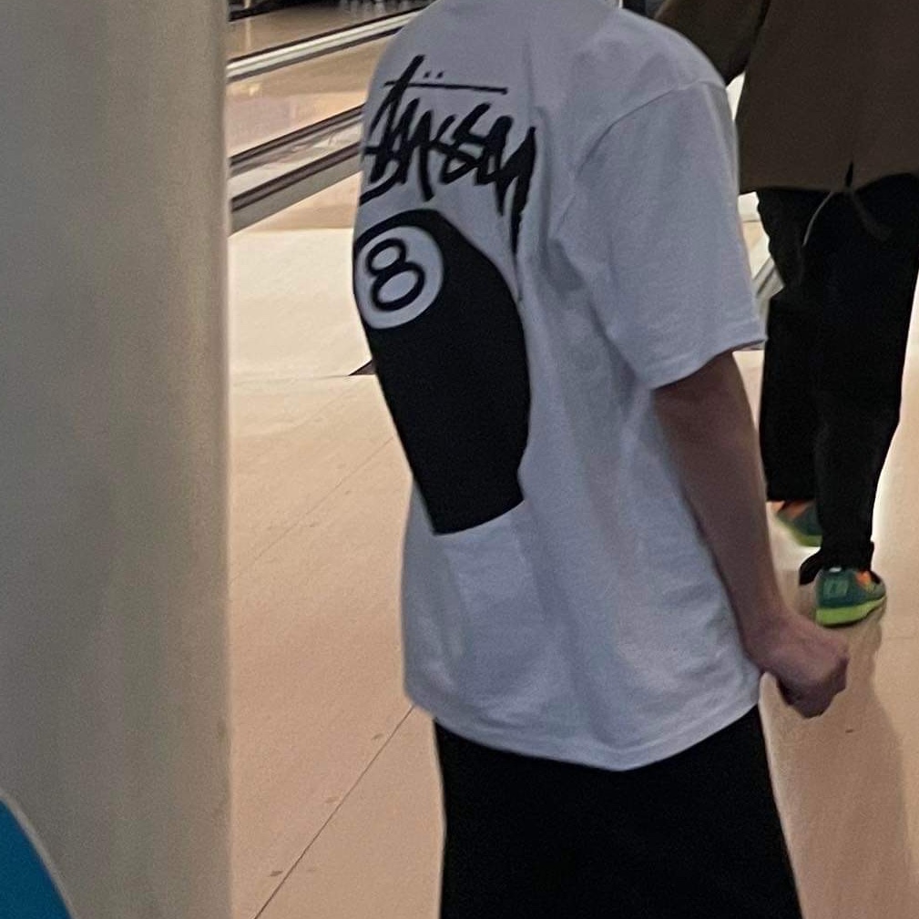 Stussy 8 Ball T-Shirt White - 22SS 착용 스타일