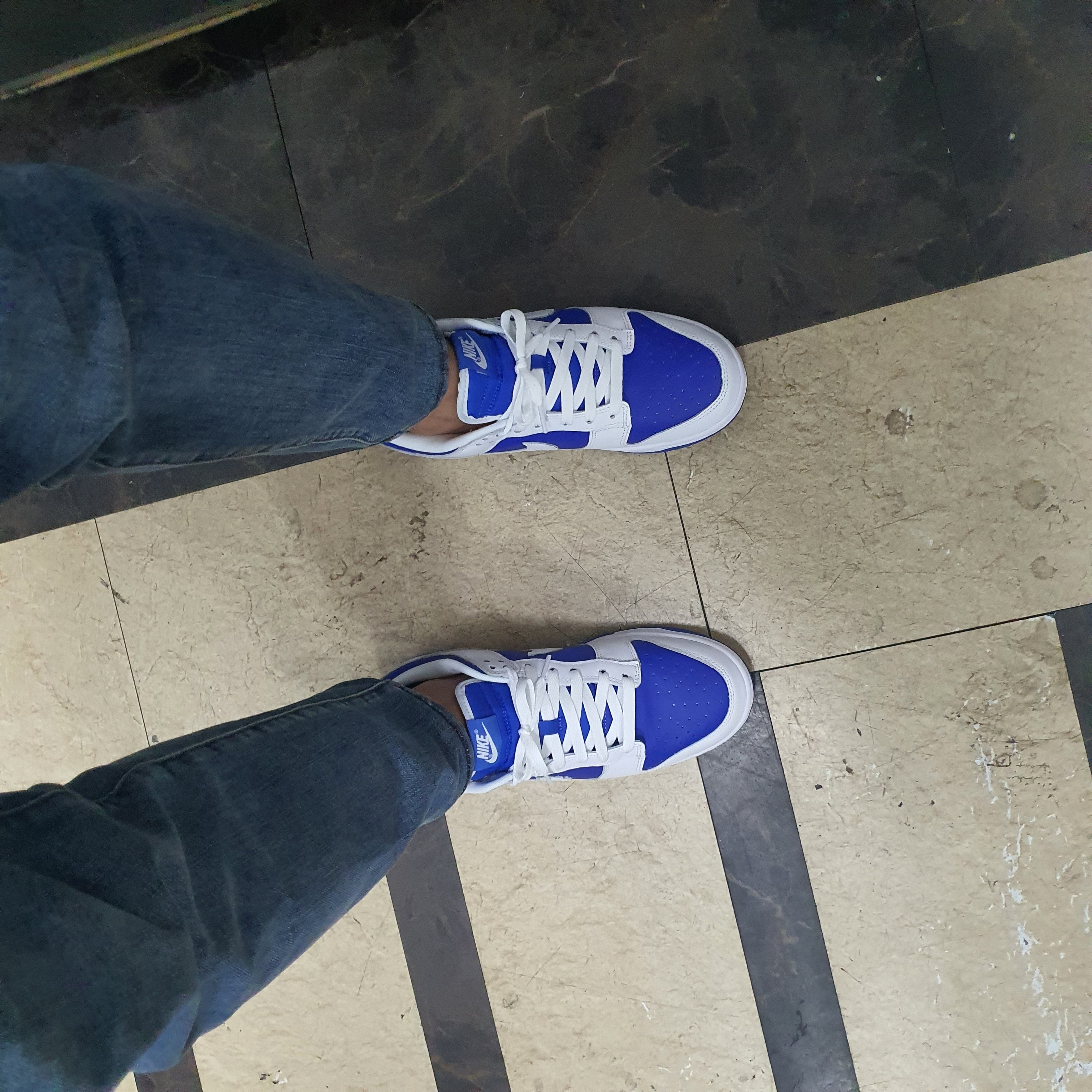 Nike Dunk Low Retro Racer Blue and White 착용 스타일
