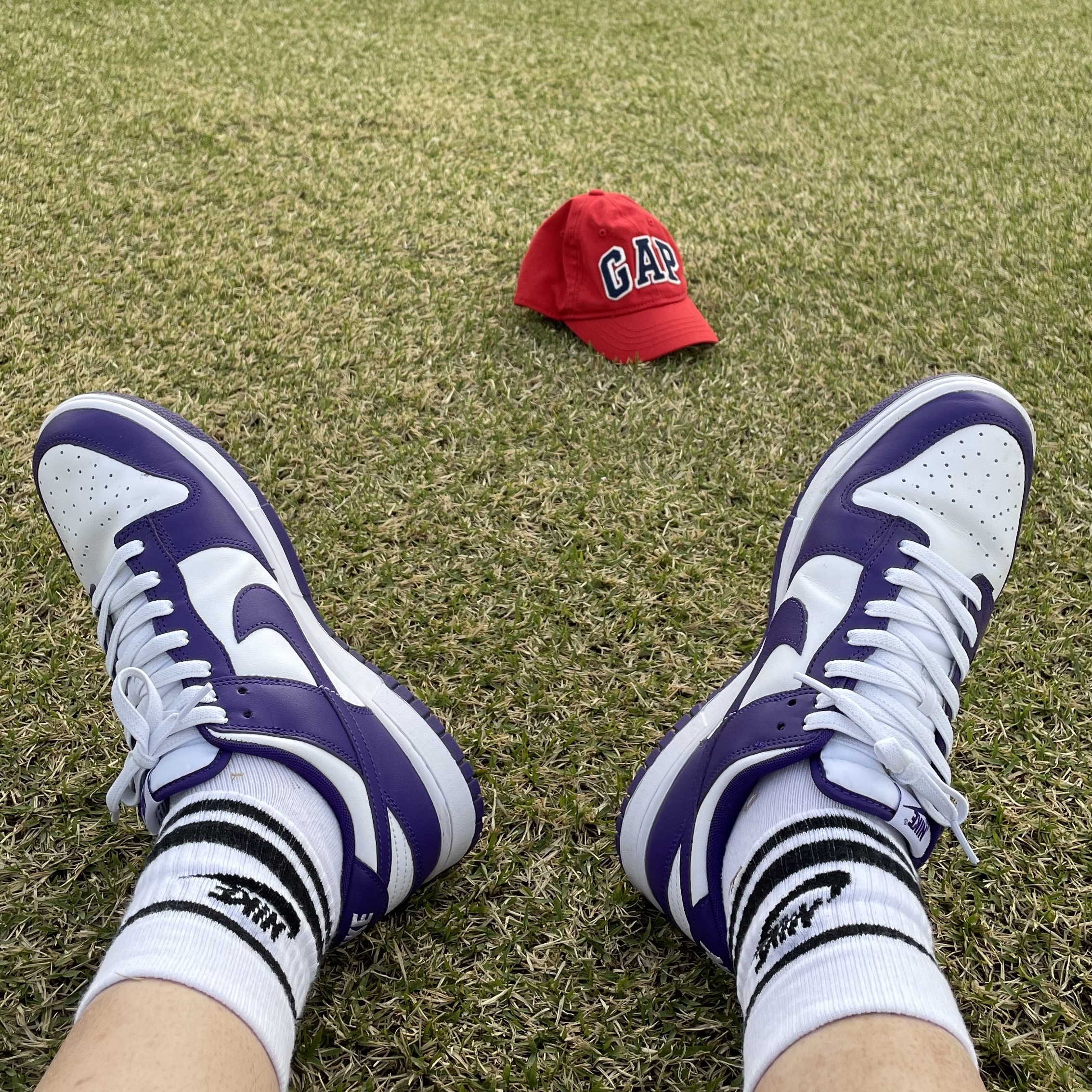 Nike Dunk Low Retro Championship Court Purple 착용 스타일 - 2