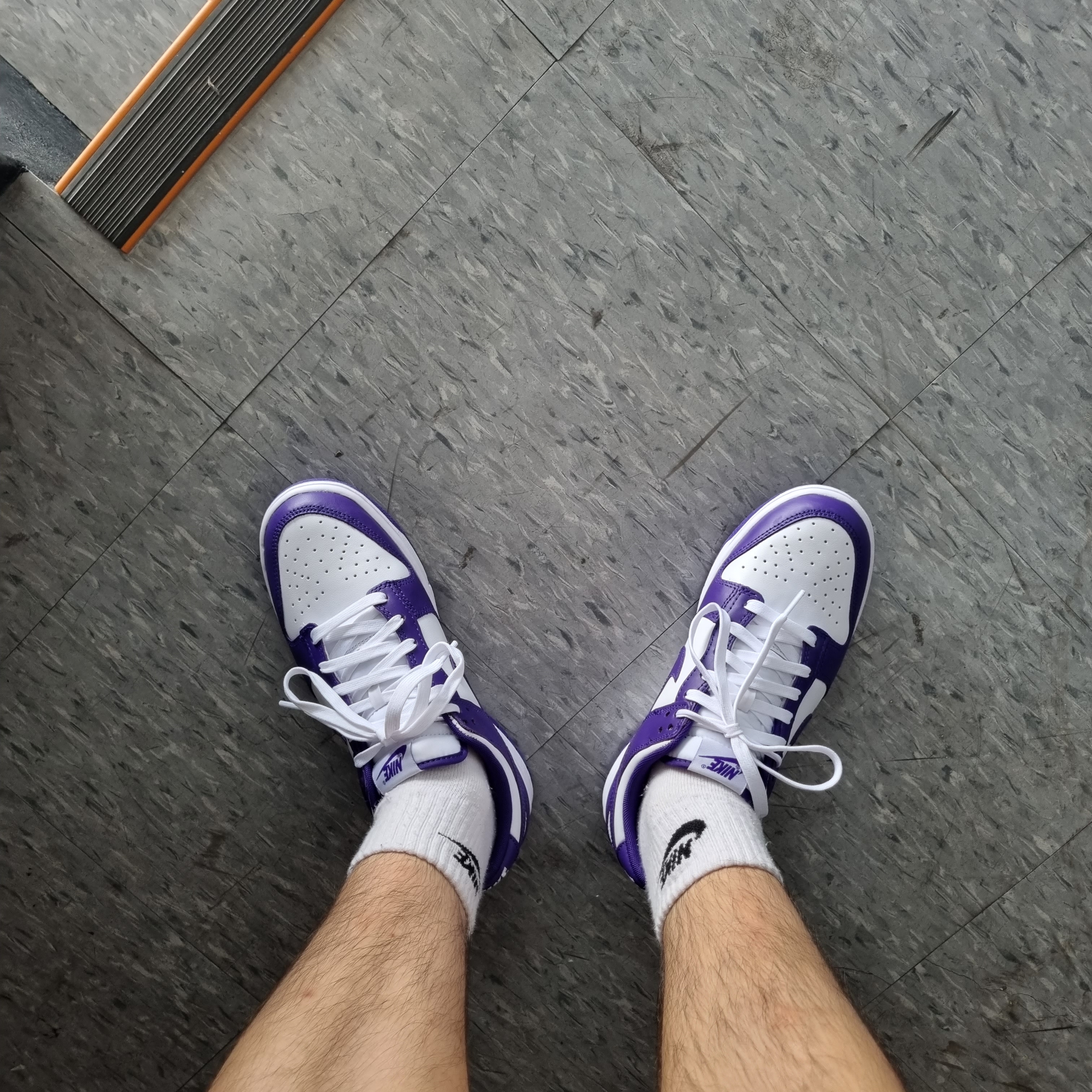 Nike Dunk Low Retro Championship Court Purple 착용 스타일