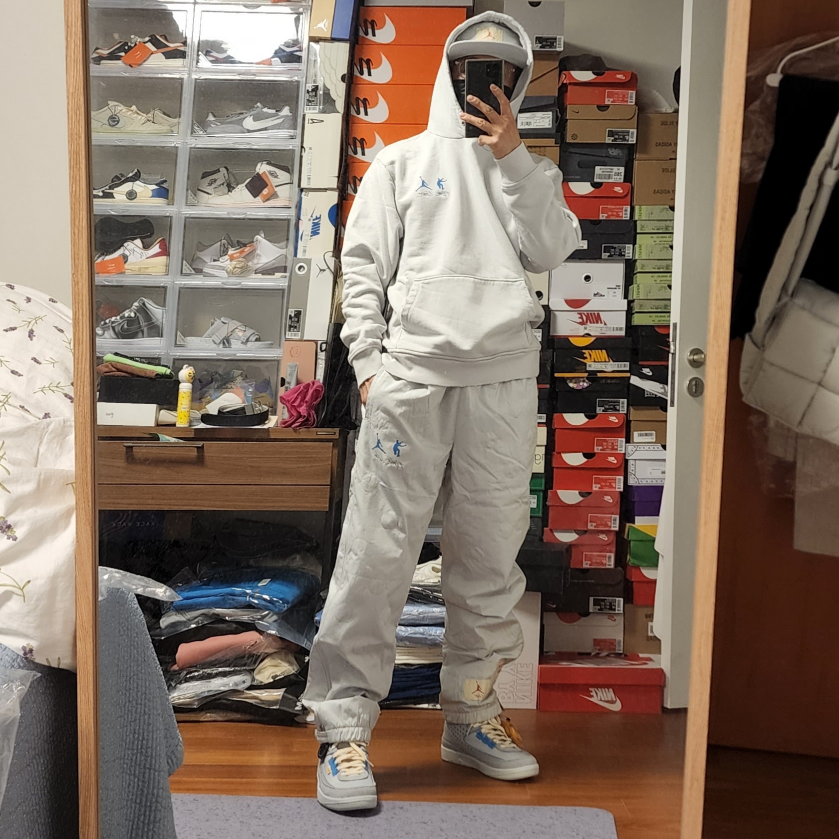 Jordan 2 x Union Retro SP Grey Fog, Jordan x Union Pants Photon Dust - US/EU 착용 스타일 - 4