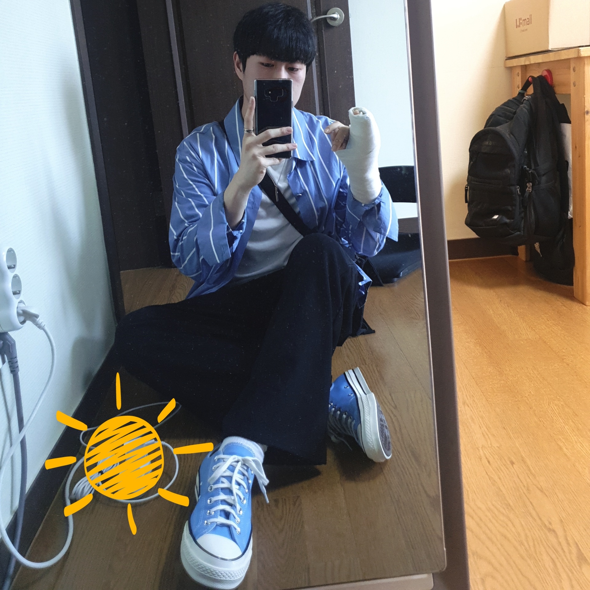 Converse Chuck 70 Ox University Blue 착용 스타일