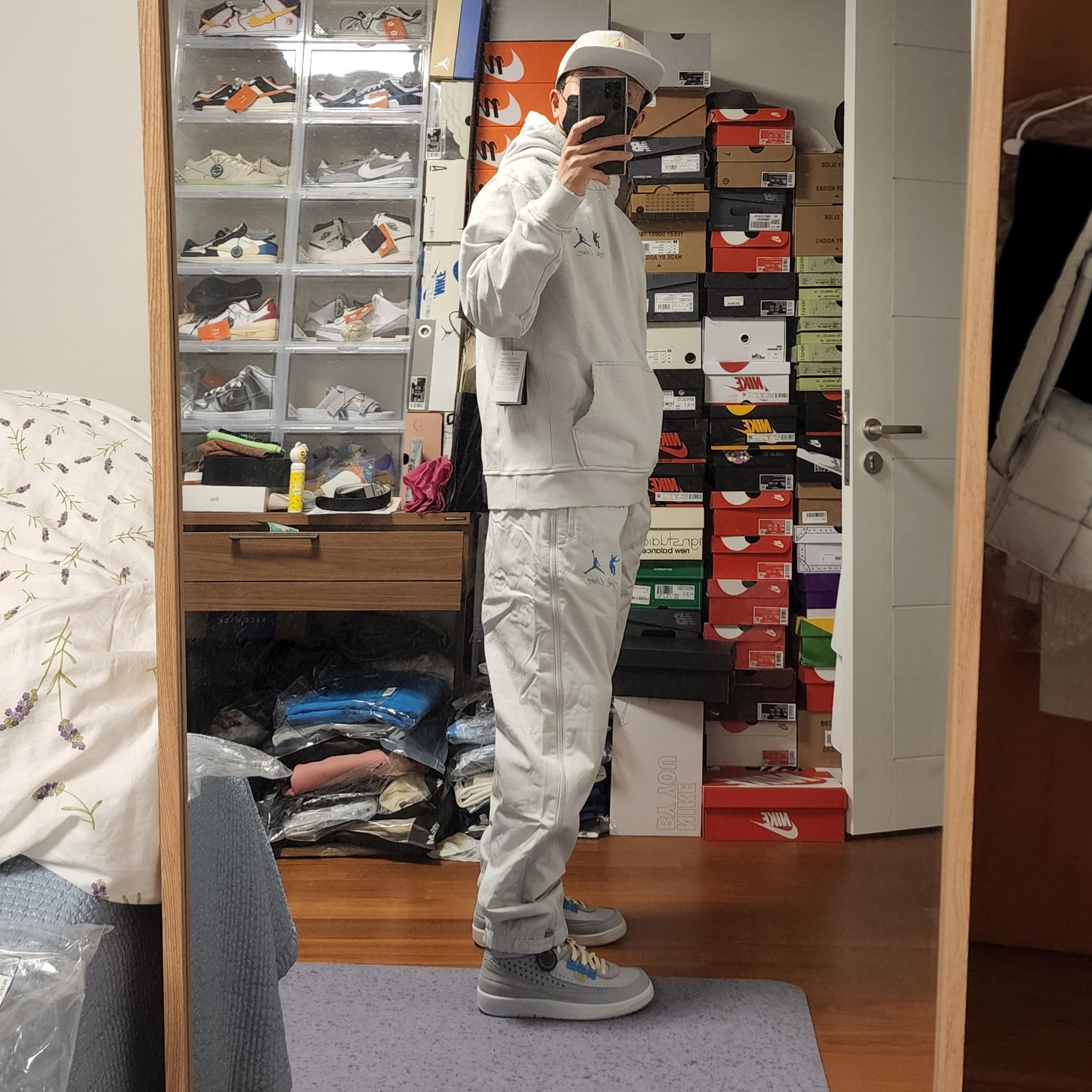 Jordan 2 x Union Retro SP Grey Fog, Jordan x Union Pants Photon Dust - US/EU 착용 스타일 - 3