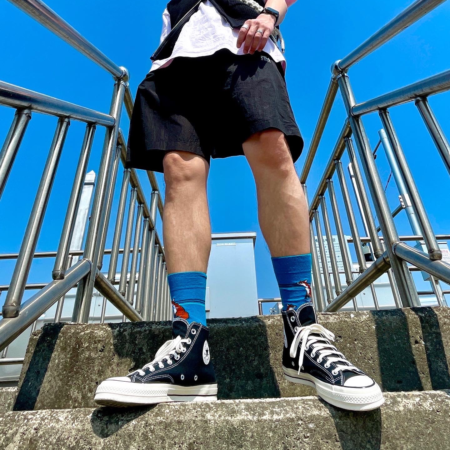 Converse Chuck 70 Hi Black 착용 스타일 - 2