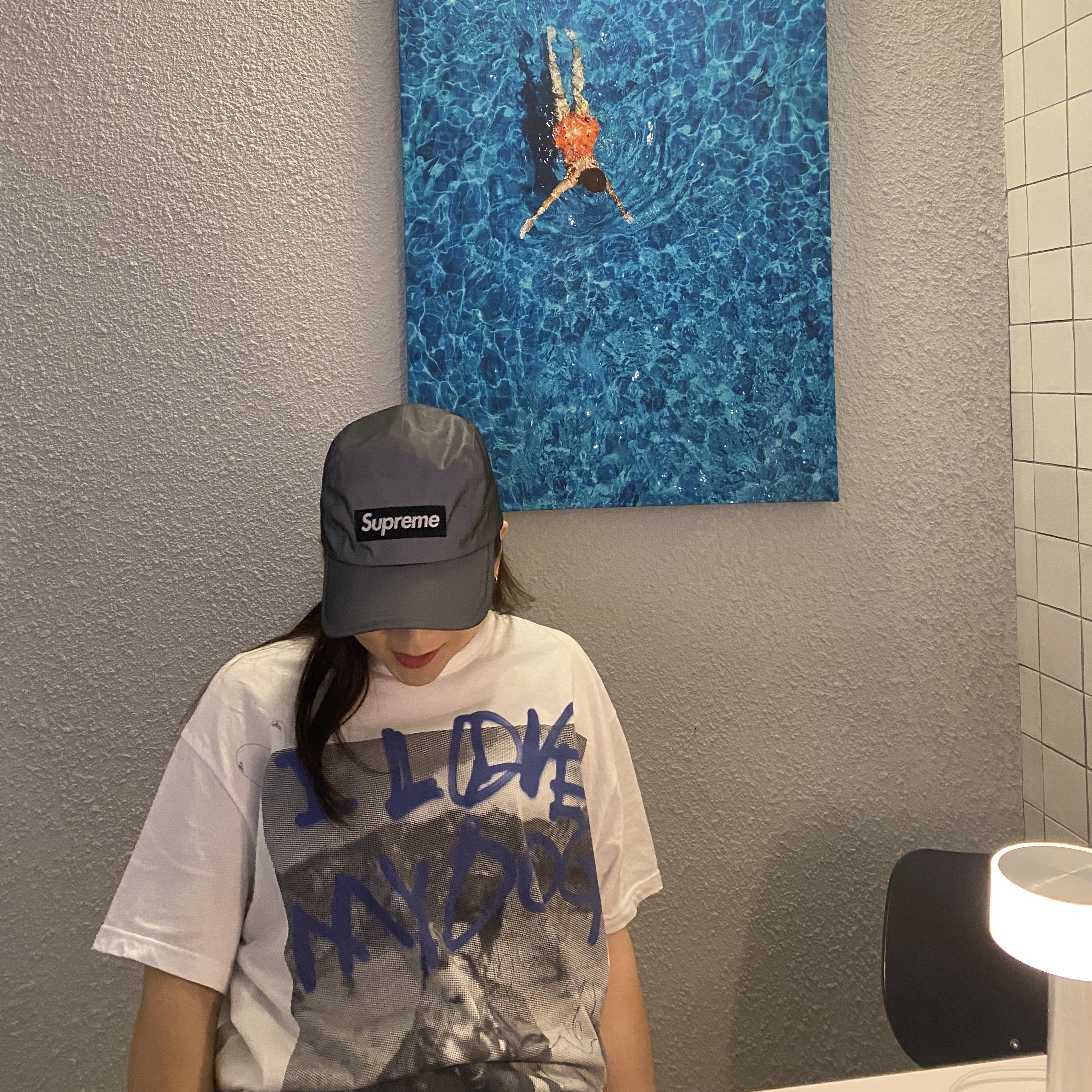 Supreme Reflective Mesh Camp Cap Black - 22SS 착용 스타일