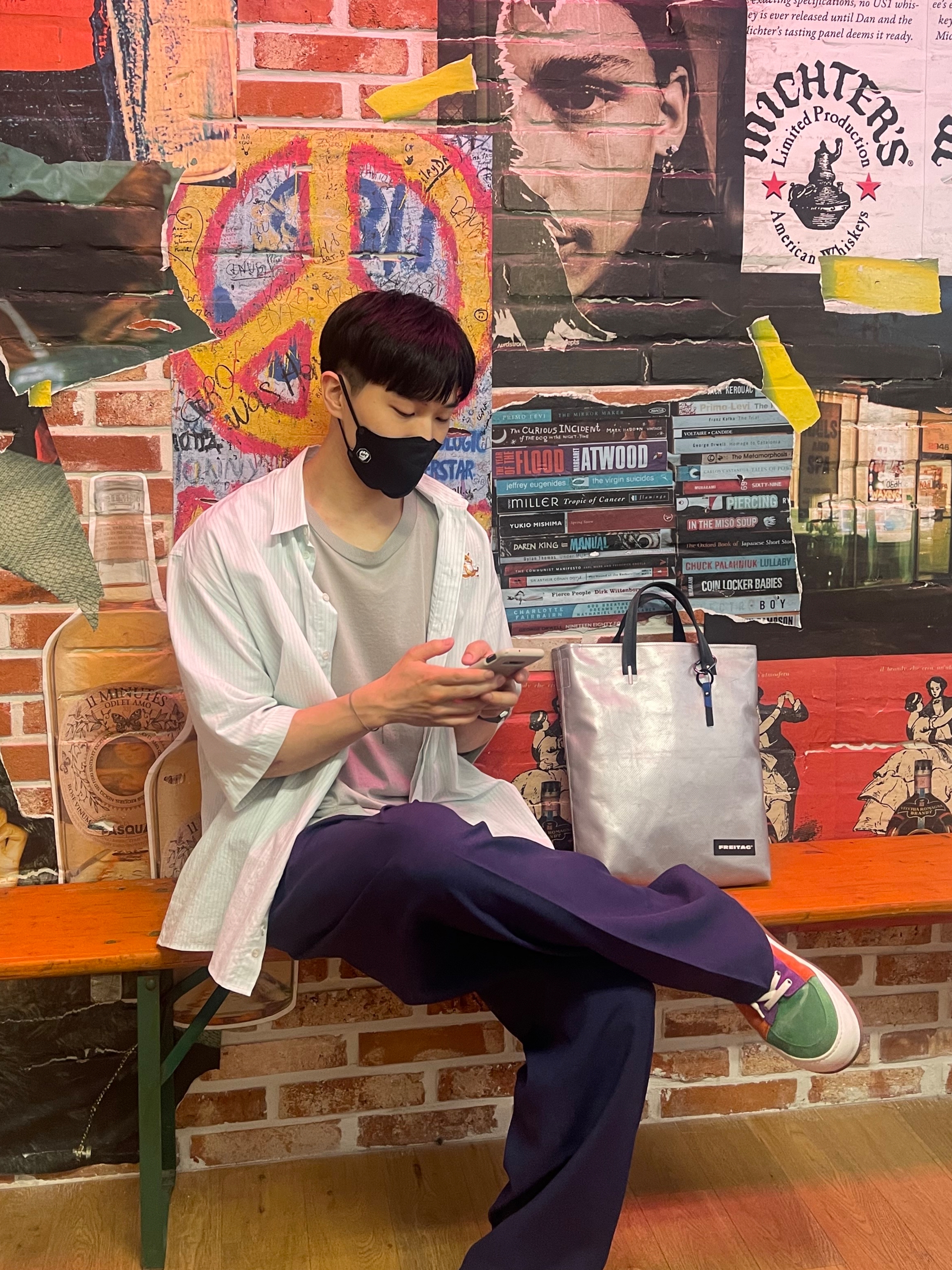 Sunnei Neoprene Dreamy Blue 착용 스타일