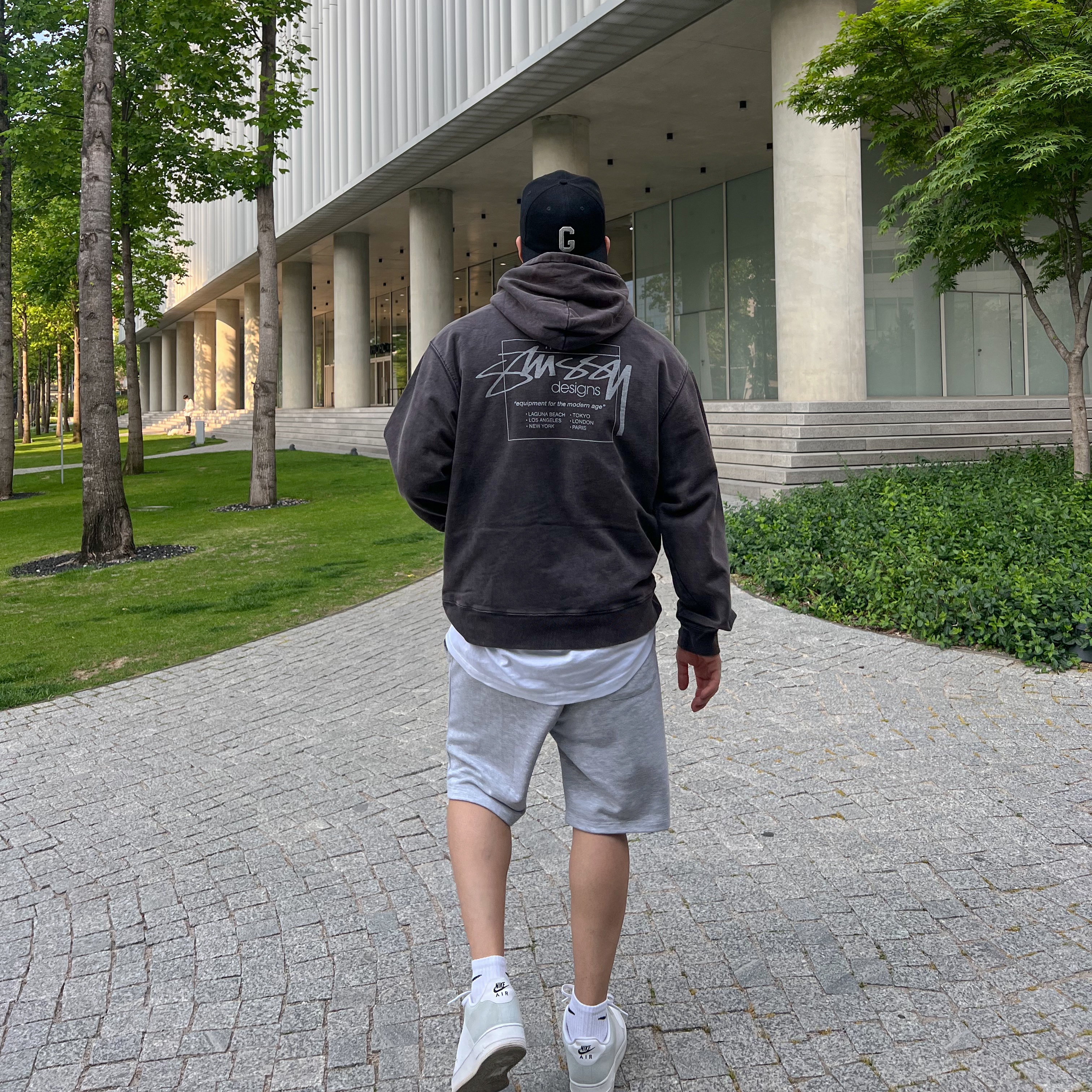 Nike x A-Cold-Wall Air Force 1 Low White, Stussy Dyed Stussy Designs Hoodie Black 착용 스타일 - 1