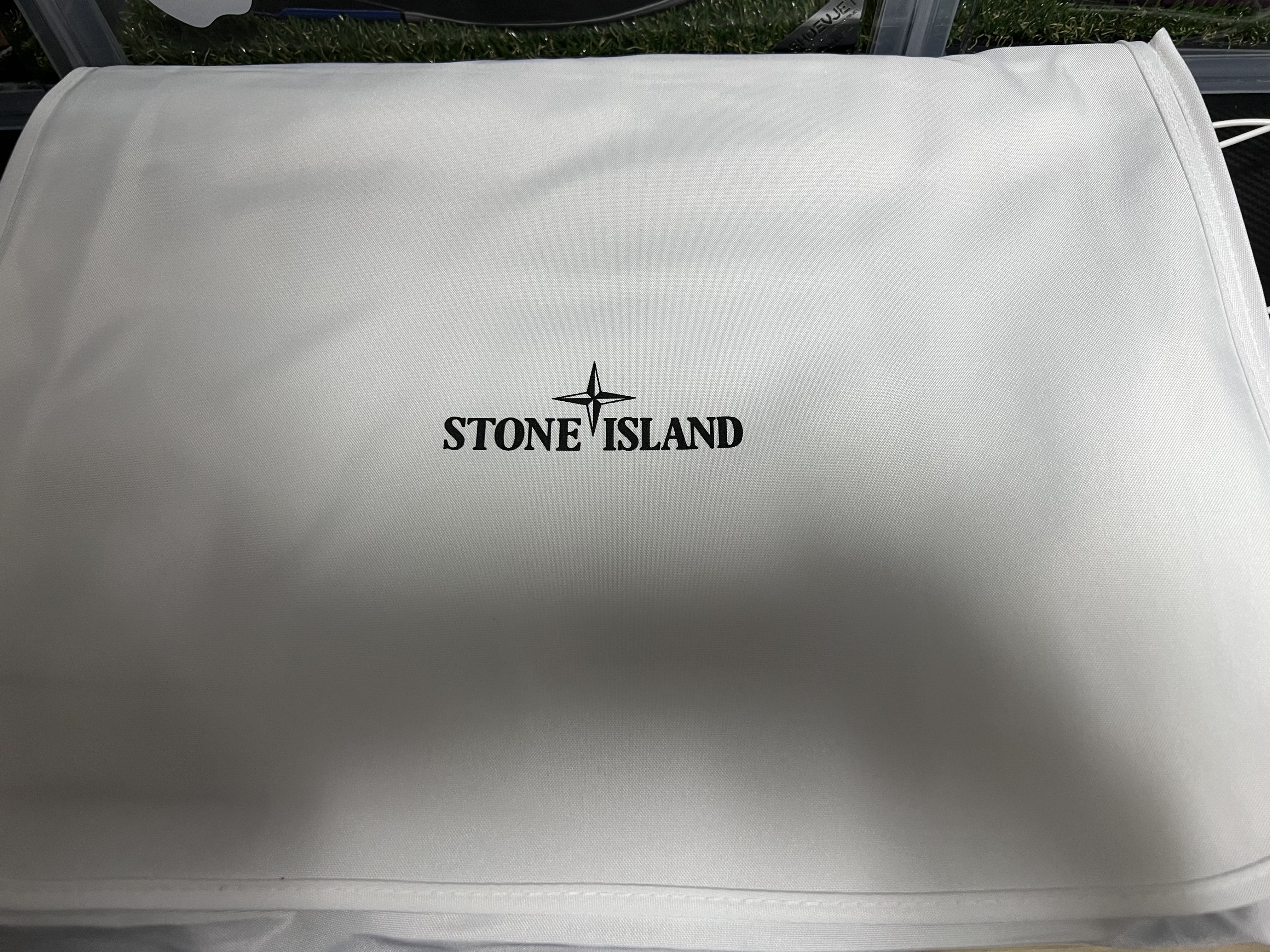 Supreme x Stone Island Stripe Messenger Bag Purple - 22SS 착용 스타일 - 2
