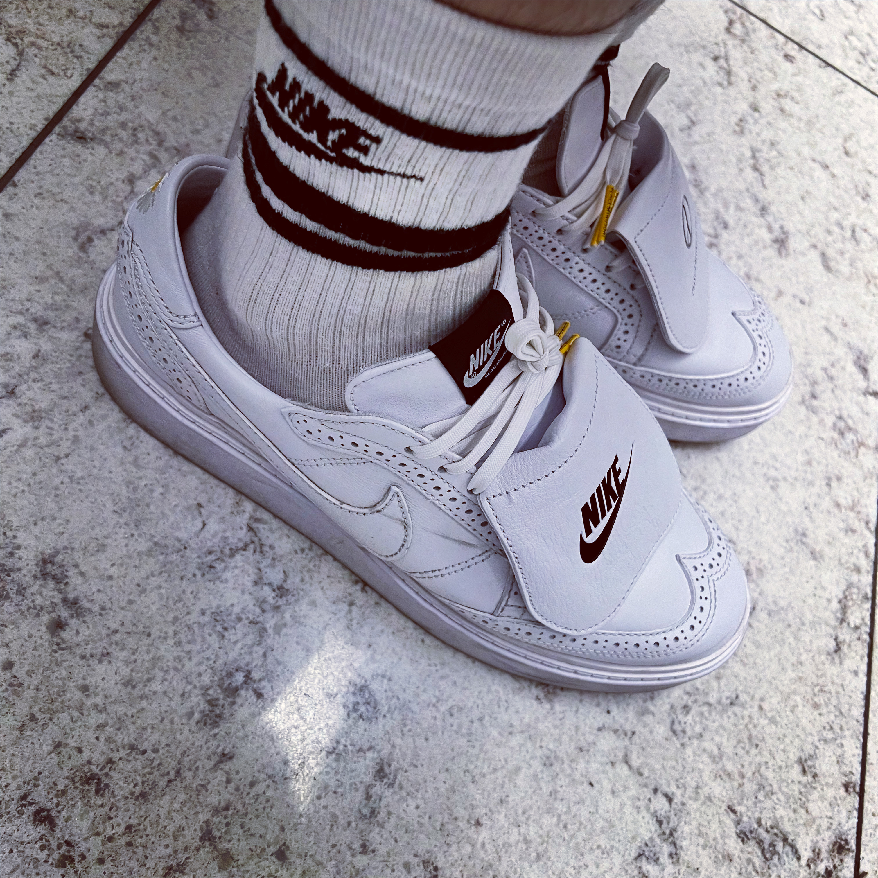 Nike x Peaceminusone Kwondo1 White 착용 스타일 - 2
