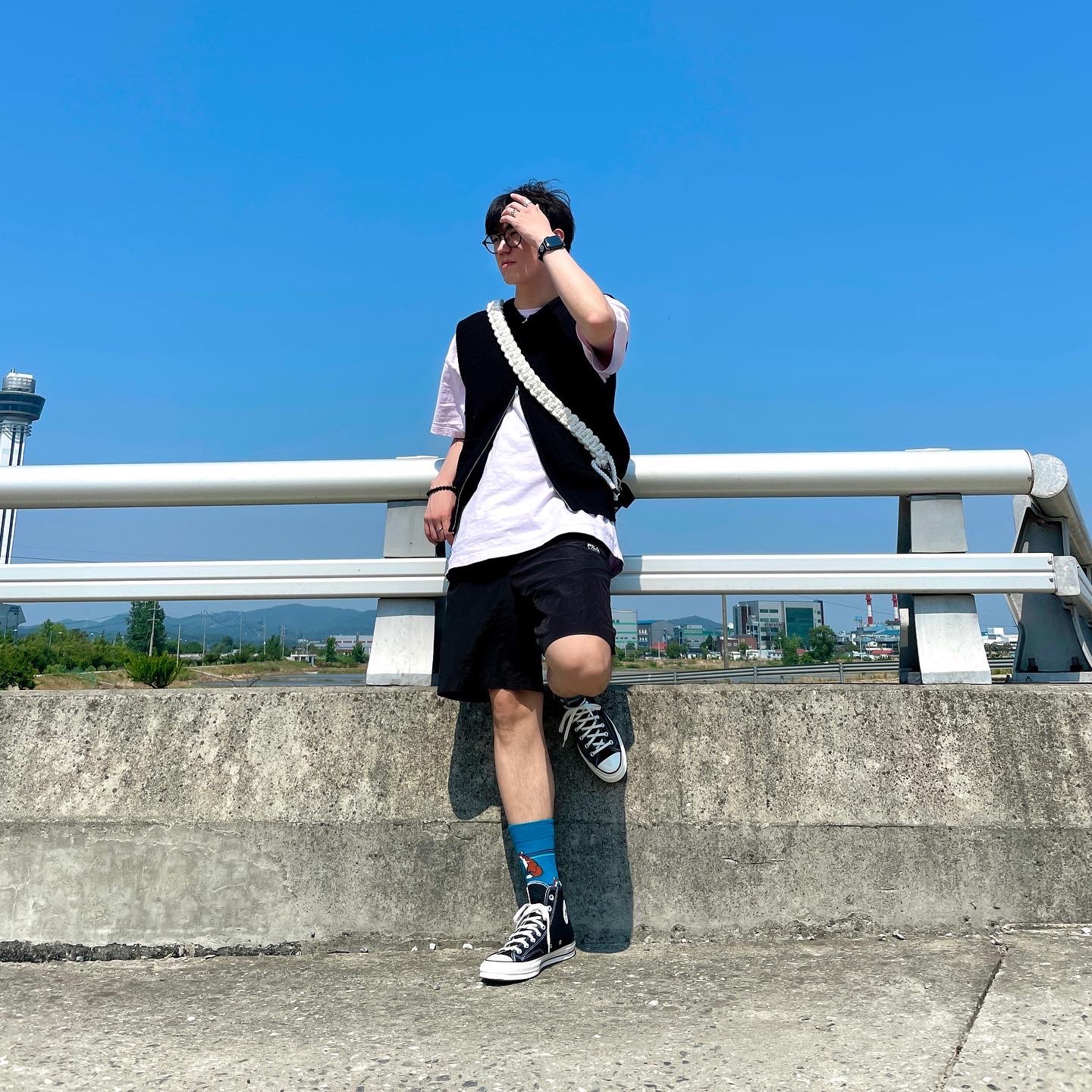 Converse Chuck 70 Hi Black 착용 스타일 - 5