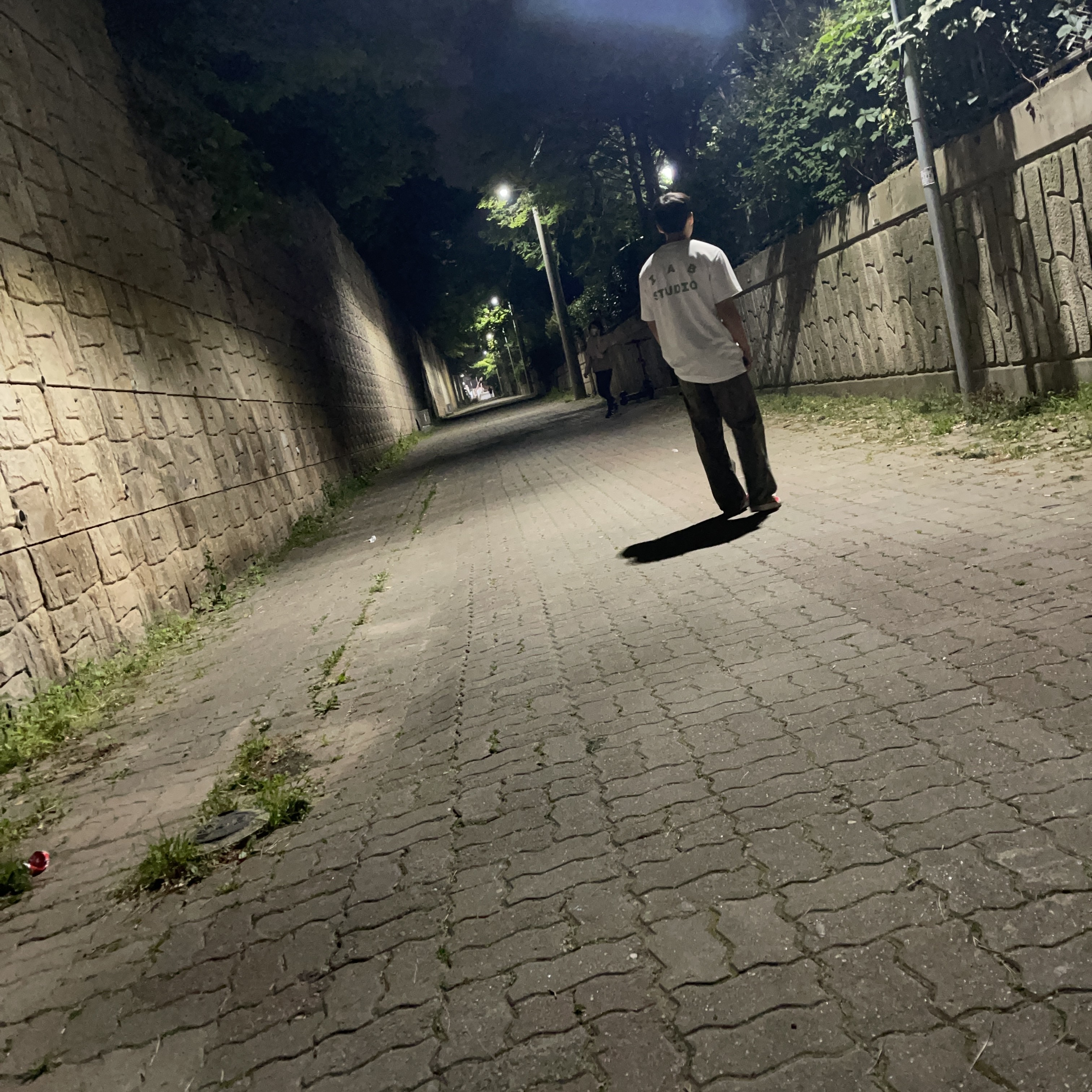 IAB Studio T-Shirt White Light Green 착용 스타일
