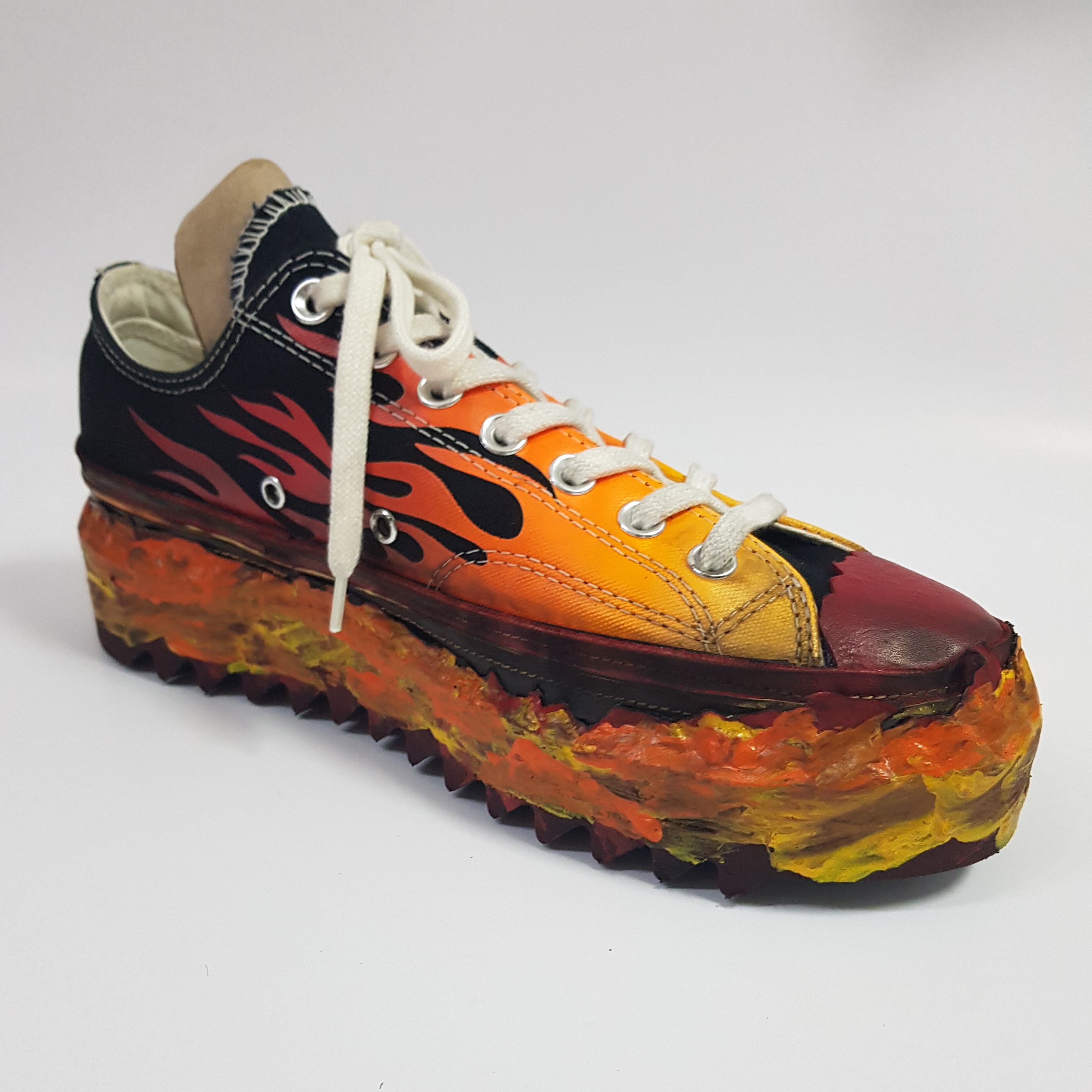 Converse Chuck 70 Ox Archive Print Flames Black, Converse Chuck Taylor All Star High Archive Print - White Flame 착용 스타일 - 2
