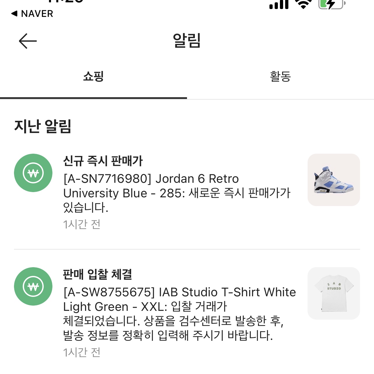IAB Studio T-Shirt White Light Green 착용 스타일