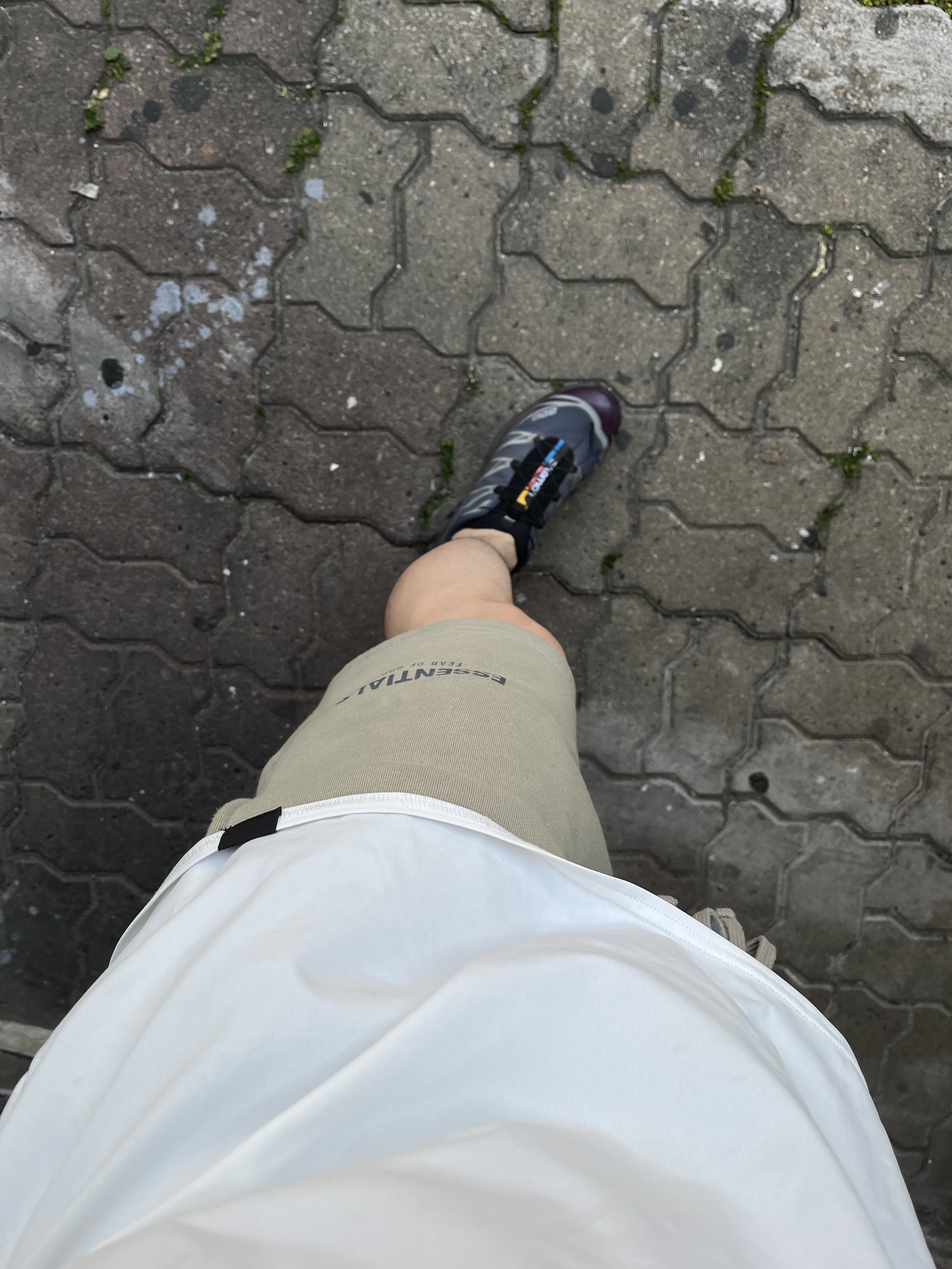 Salomon XT-6 ADV Ebony Maverick, Essentials Sweatshorts Pistachio - 21FW 착용 스타일