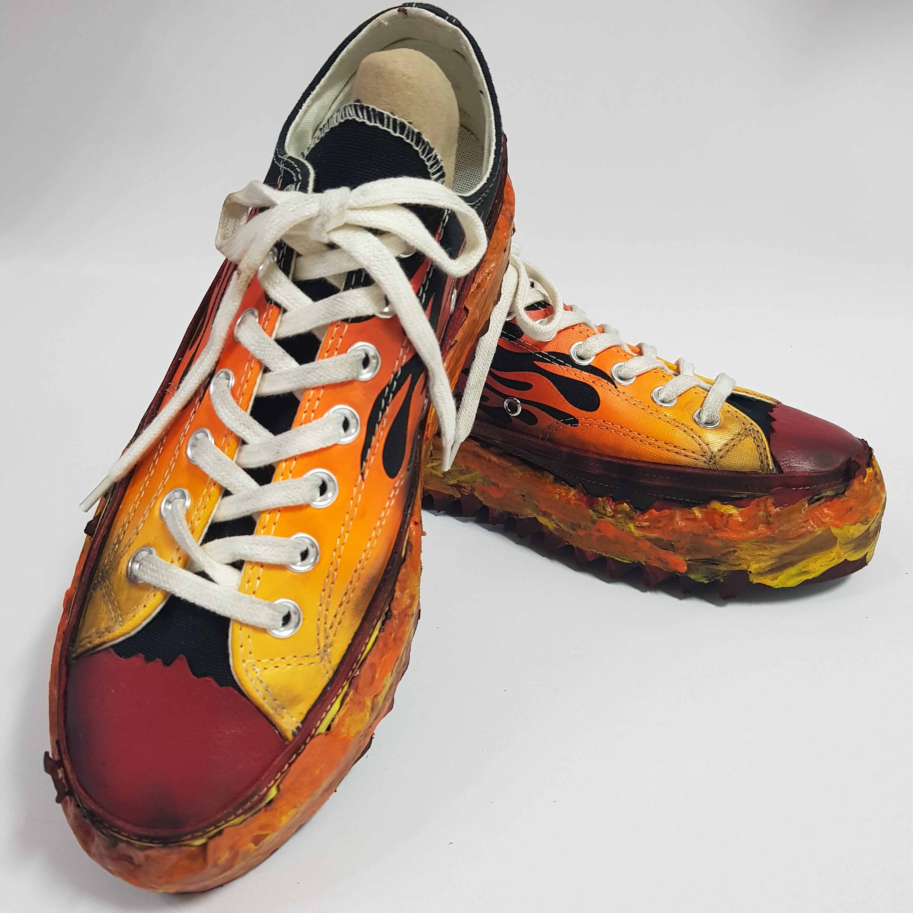 Converse Chuck 70 Ox Archive Print Flames Black, Converse Chuck Taylor All Star High Archive Print - White Flame 착용 스타일 - 4
