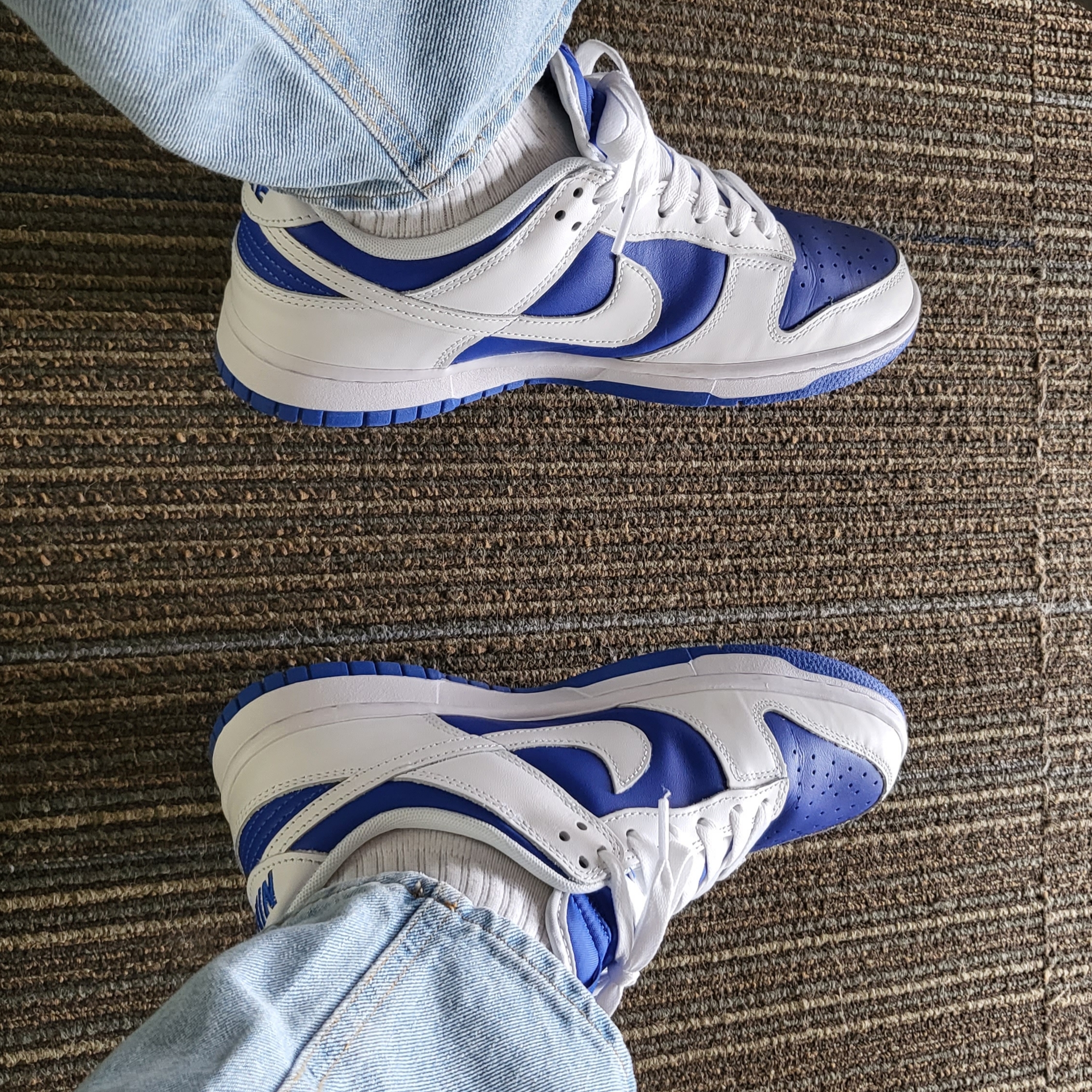 Nike Dunk Low Retro Racer Blue and White 착용 스타일
