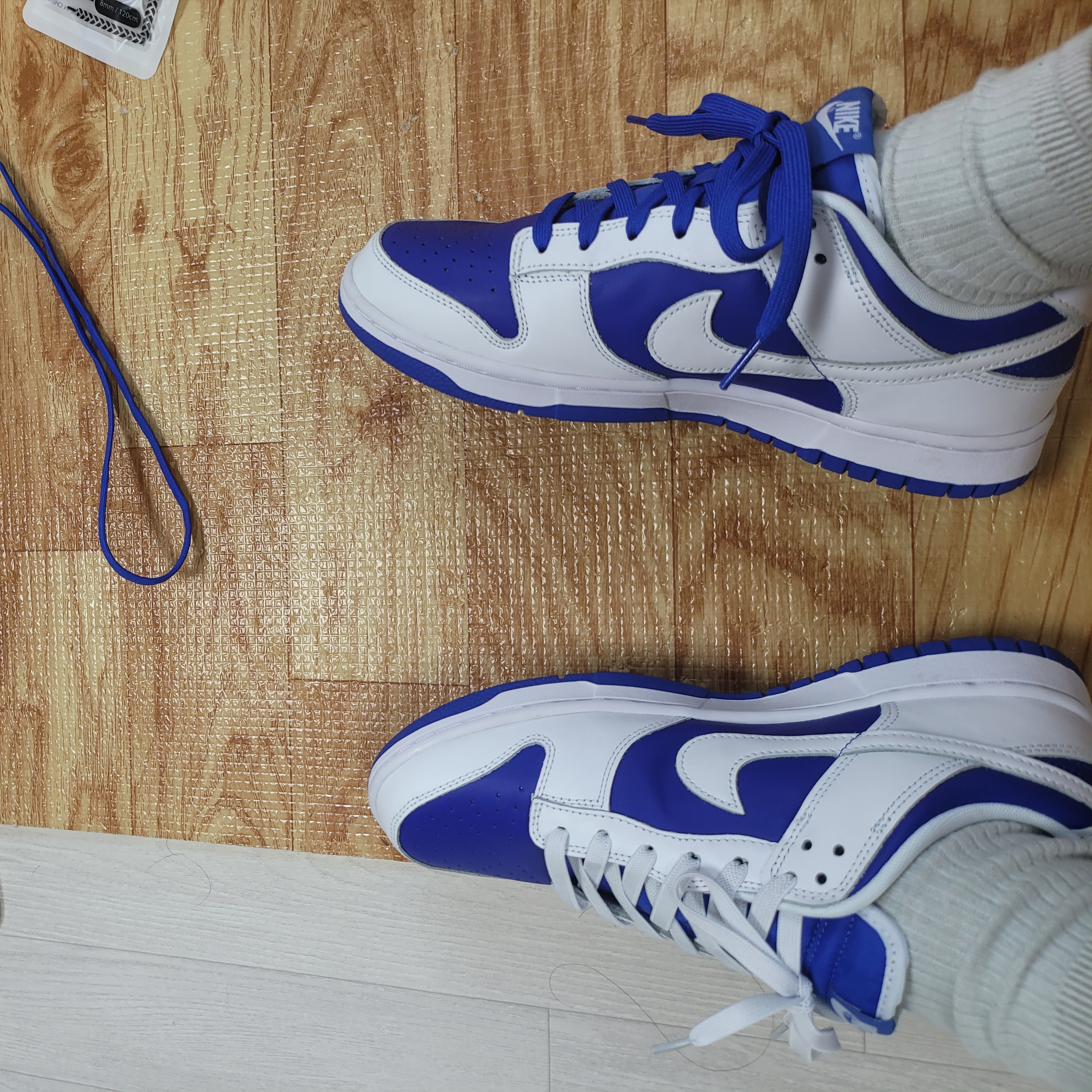 Nike Dunk Low Retro Racer Blue and White 착용 스타일