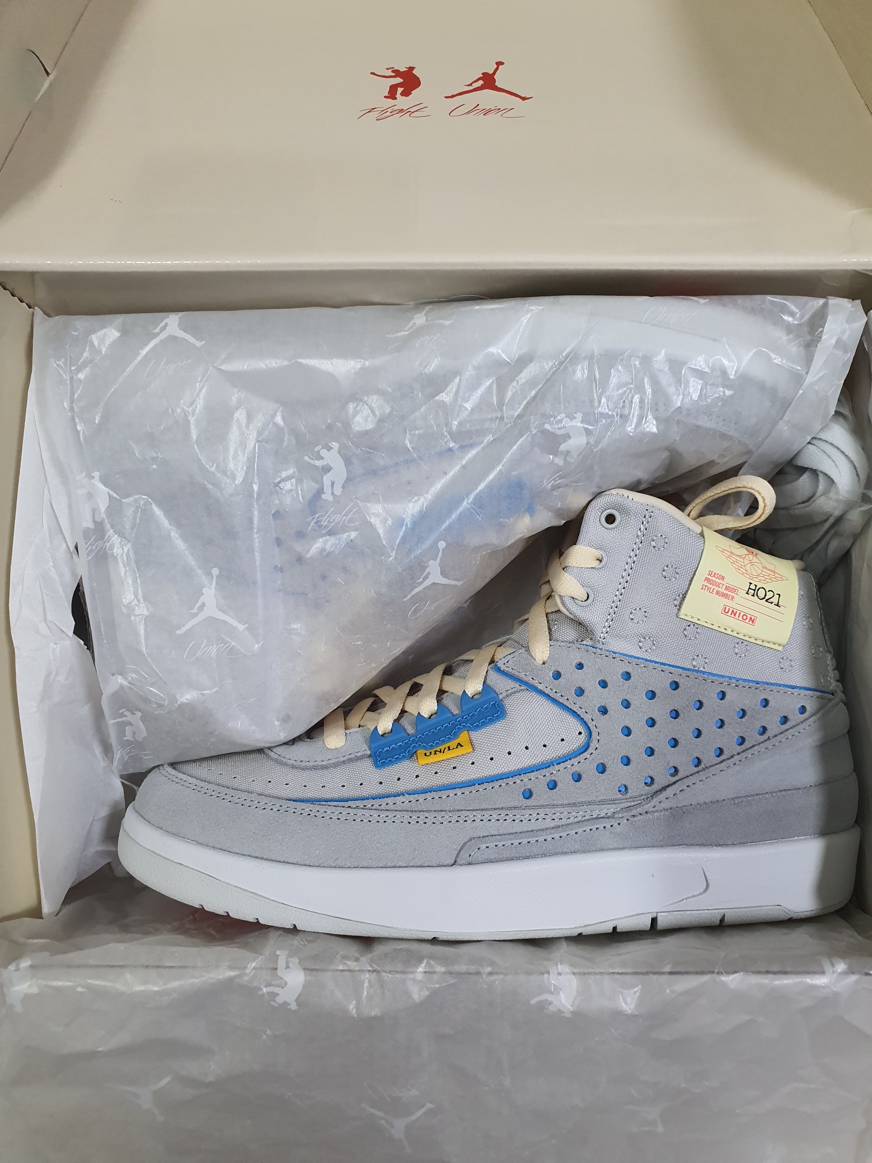 Jordan 2 x Union Retro SP Grey Fog 착용 스타일 - 2