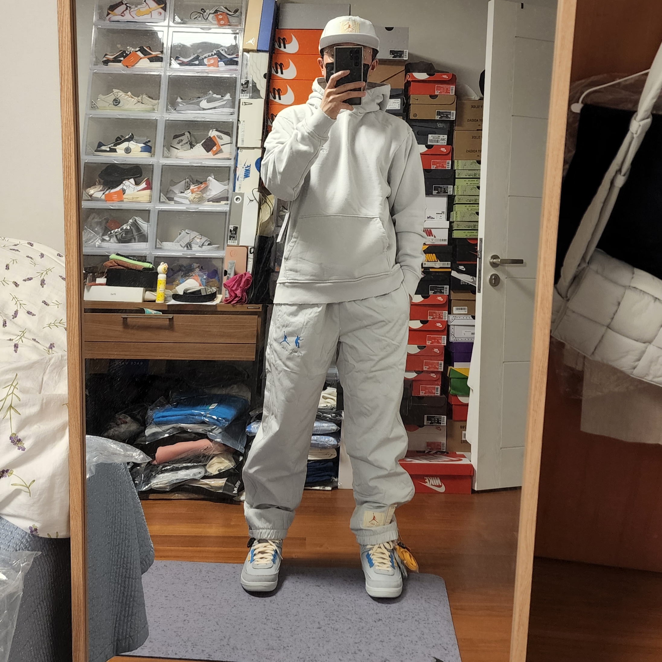 Jordan 2 x Union Retro SP Grey Fog, Jordan x Union Pants Photon Dust - US/EU 착용 스타일 - 2