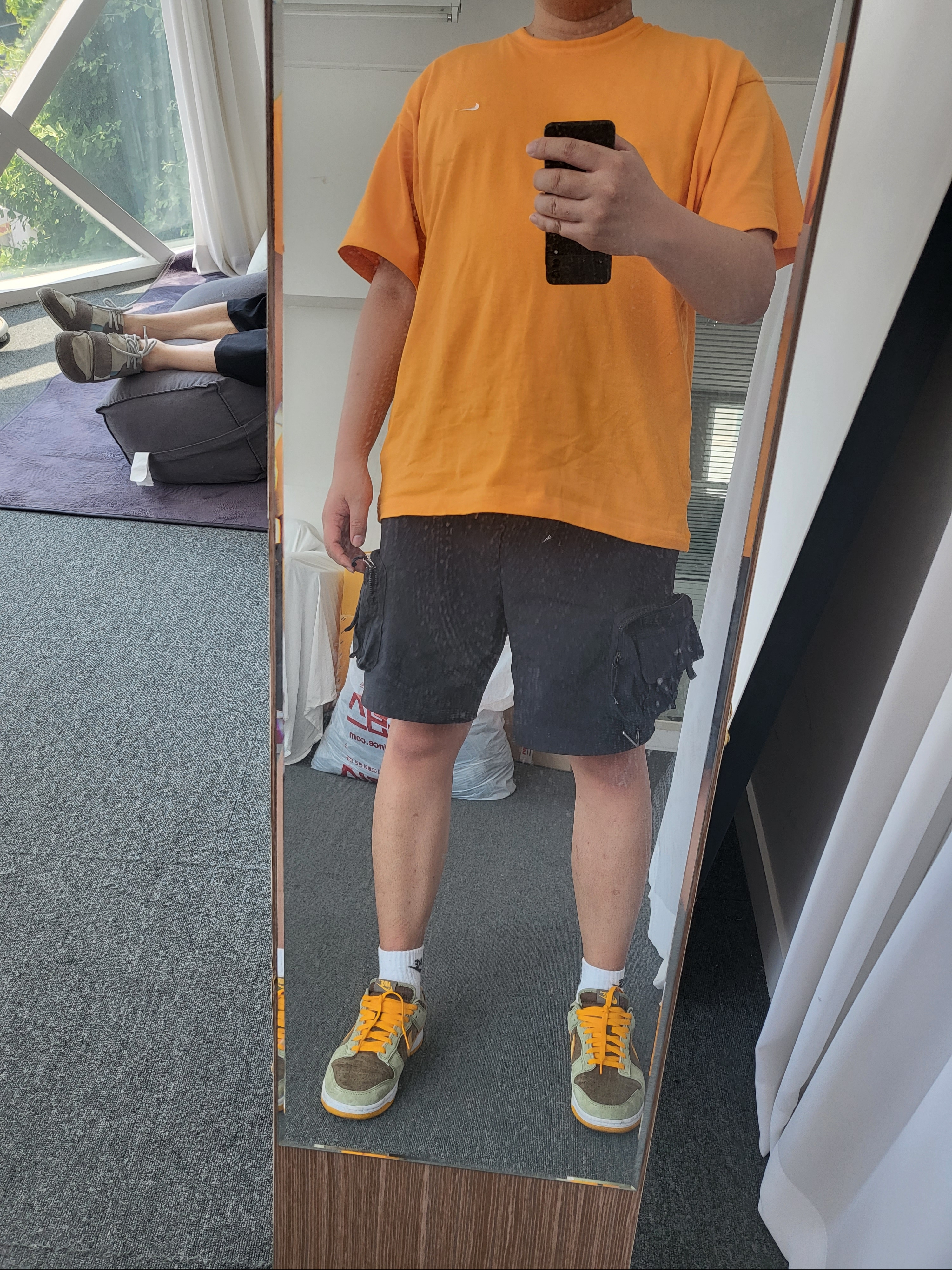 Nike NRG Solo Swoosh T-Shirt Kumquat - Asia, Nike ACG Cargo Shorts Black - US/EU 착용 스타일