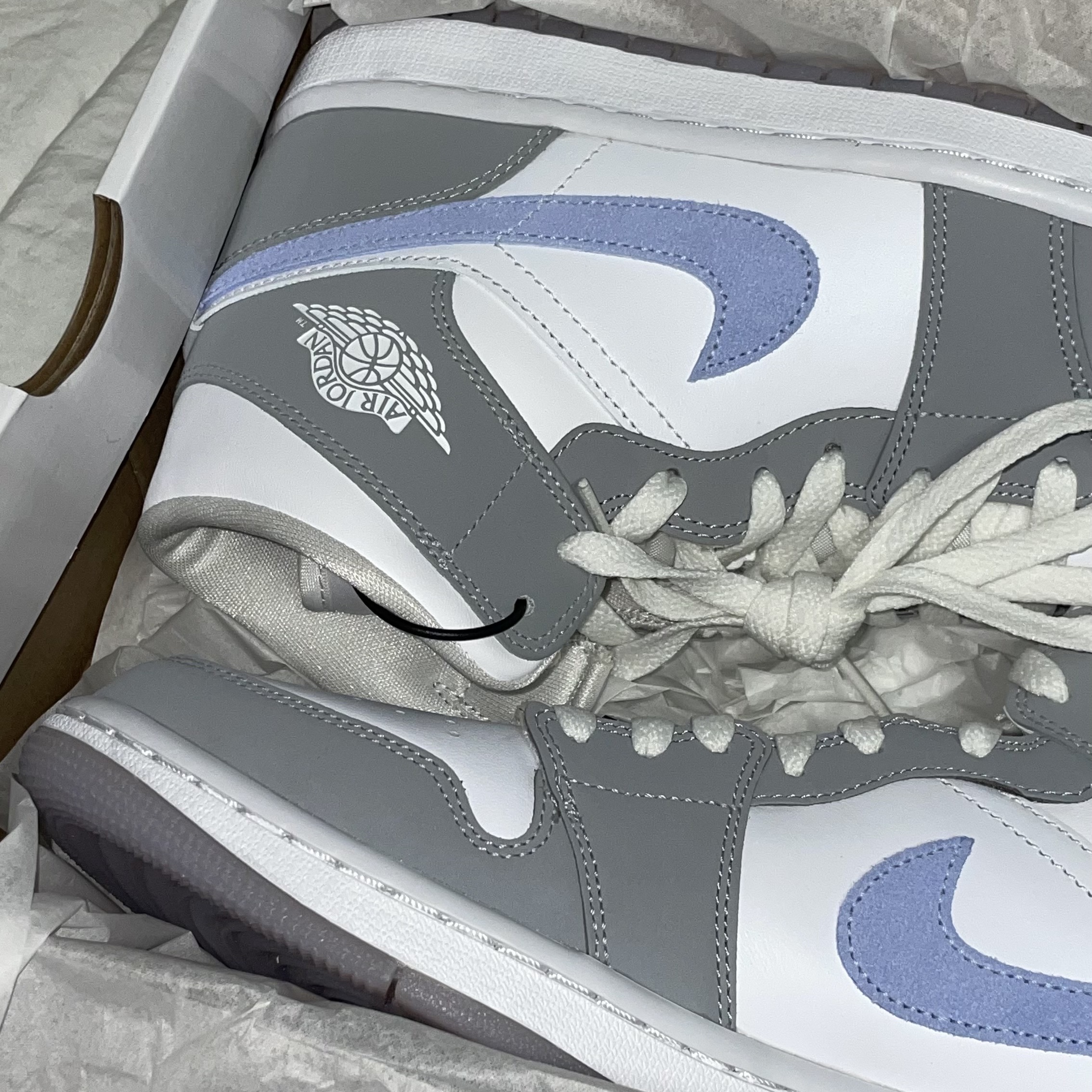 (W) Jordan 1 Mid Wolf Grey 착용 스타일
