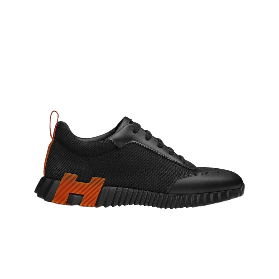 H212916ZHE2 Hermes Bouncing Sneakers Technical Canvas Calfskin & Noir Miel
