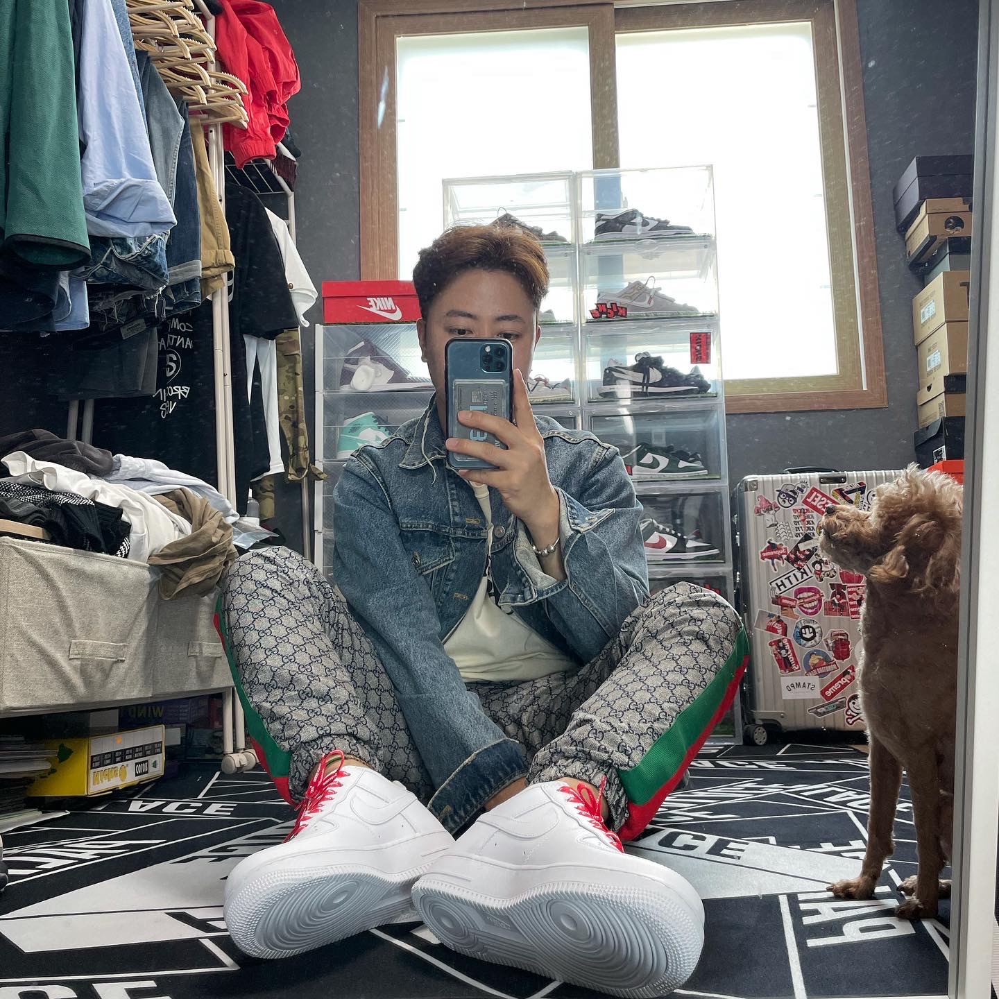 Nike x Supreme Air Force 1 Low White 착용 스타일 - 1