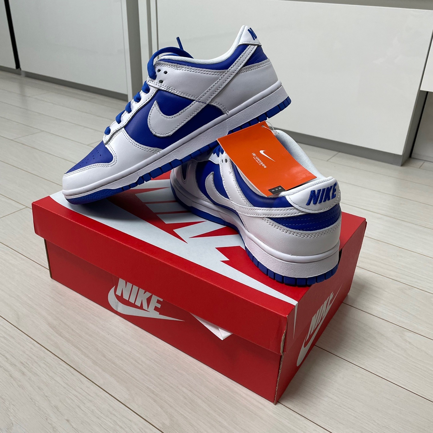 Nike Dunk Low Retro Racer Blue and White 착용 스타일