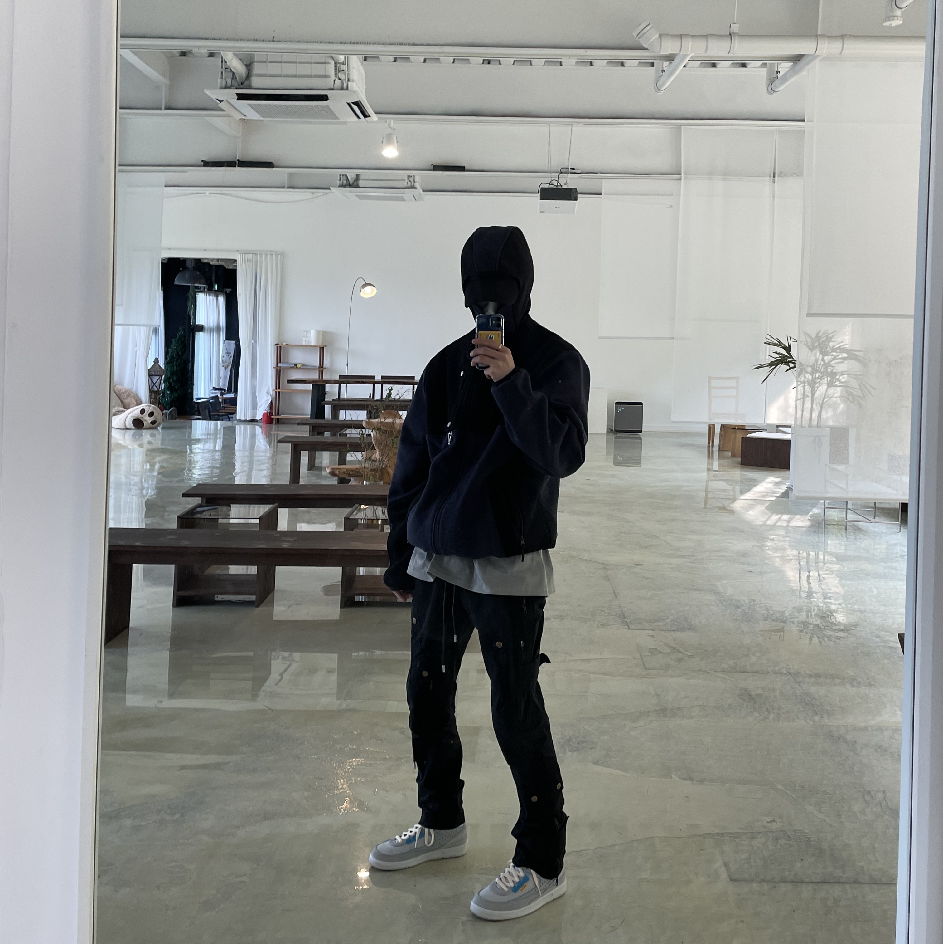 Jordan 2 x Union Retro SP Grey Fog, Undermycar Marshall Chest Pocket Balaclava Zip-Up Night Shadow Blue - 22SS 착용 스타일