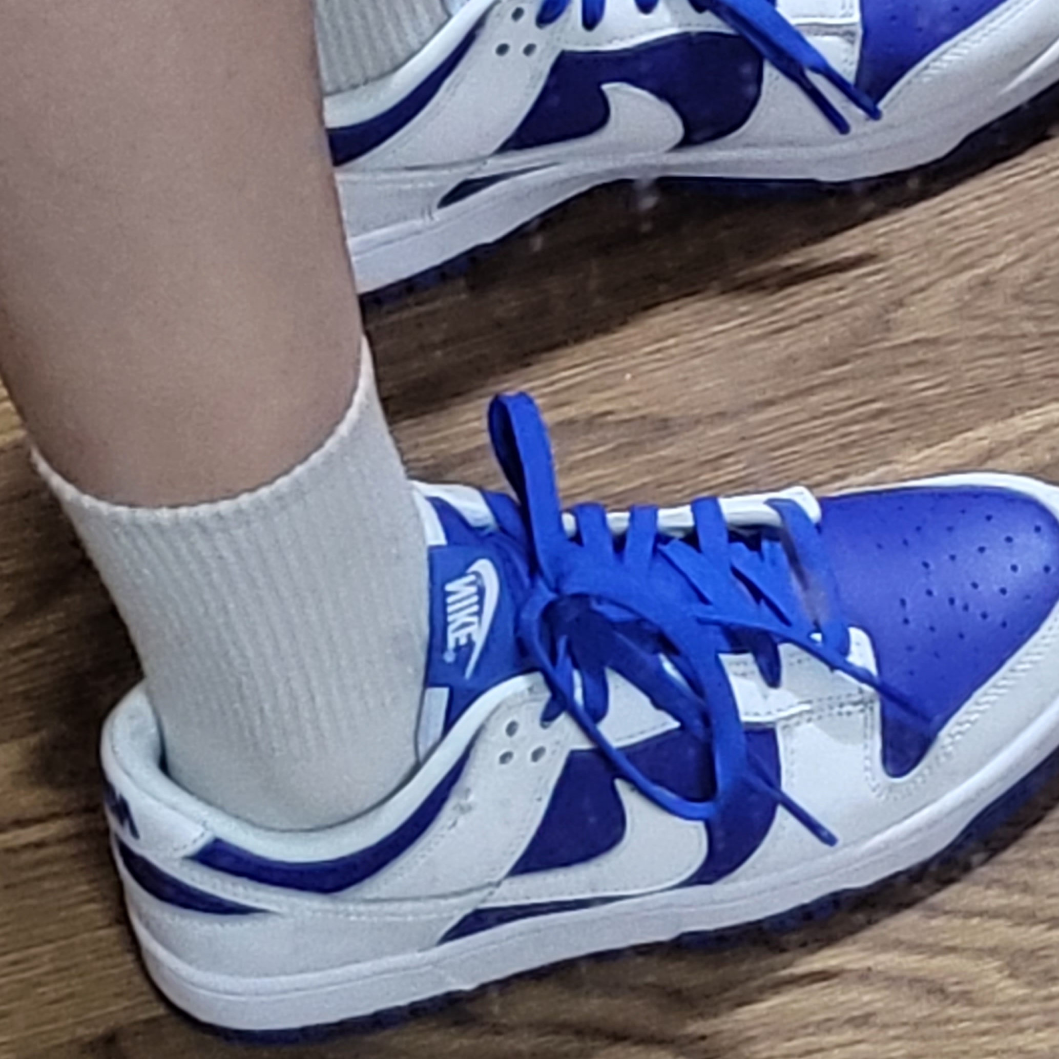 Nike Dunk Low Retro Racer Blue and White 착용 스타일 - 3