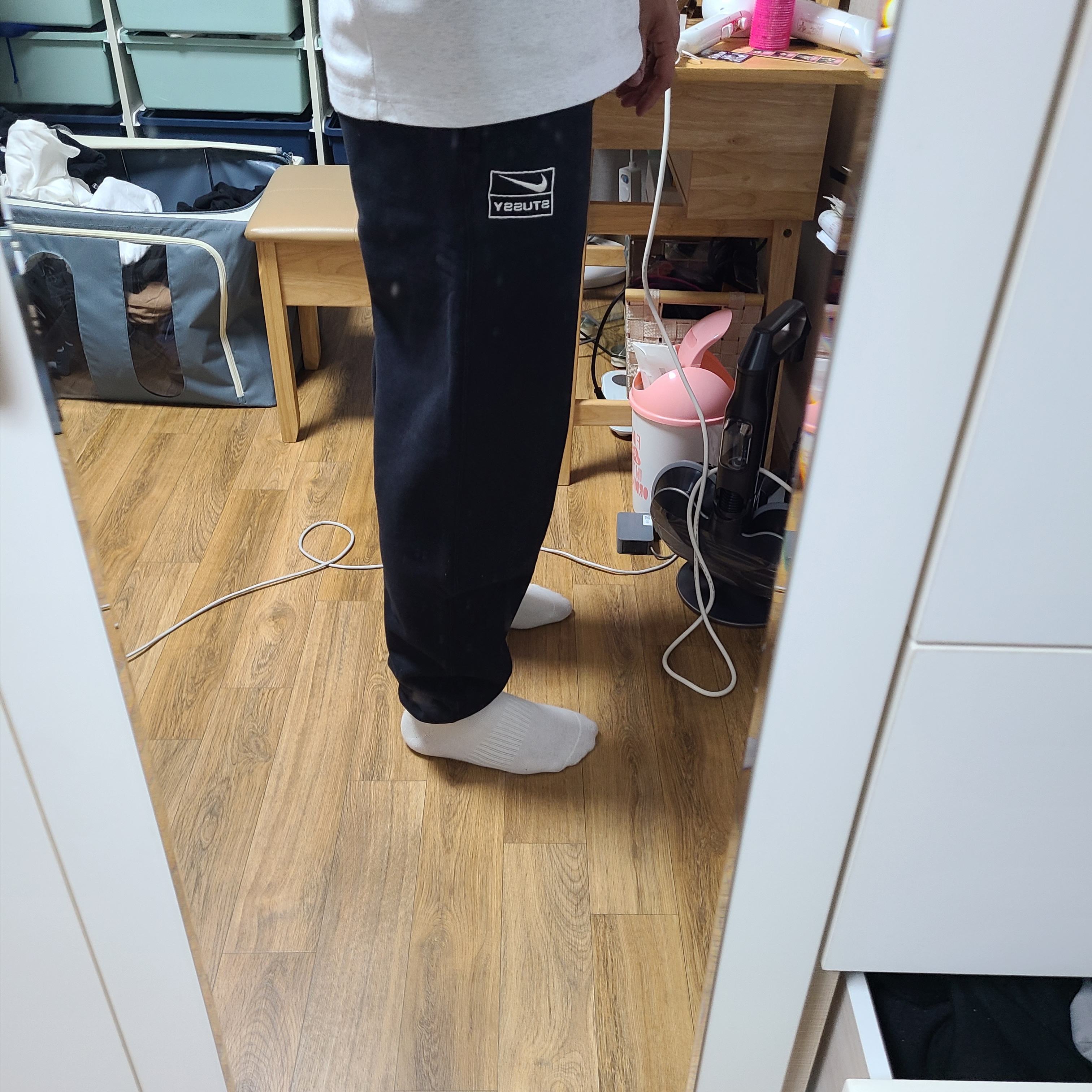 Nike x Stussy NRG RA Washed Fleece Pants Black (DN4030-010) 착용 스타일 - 1