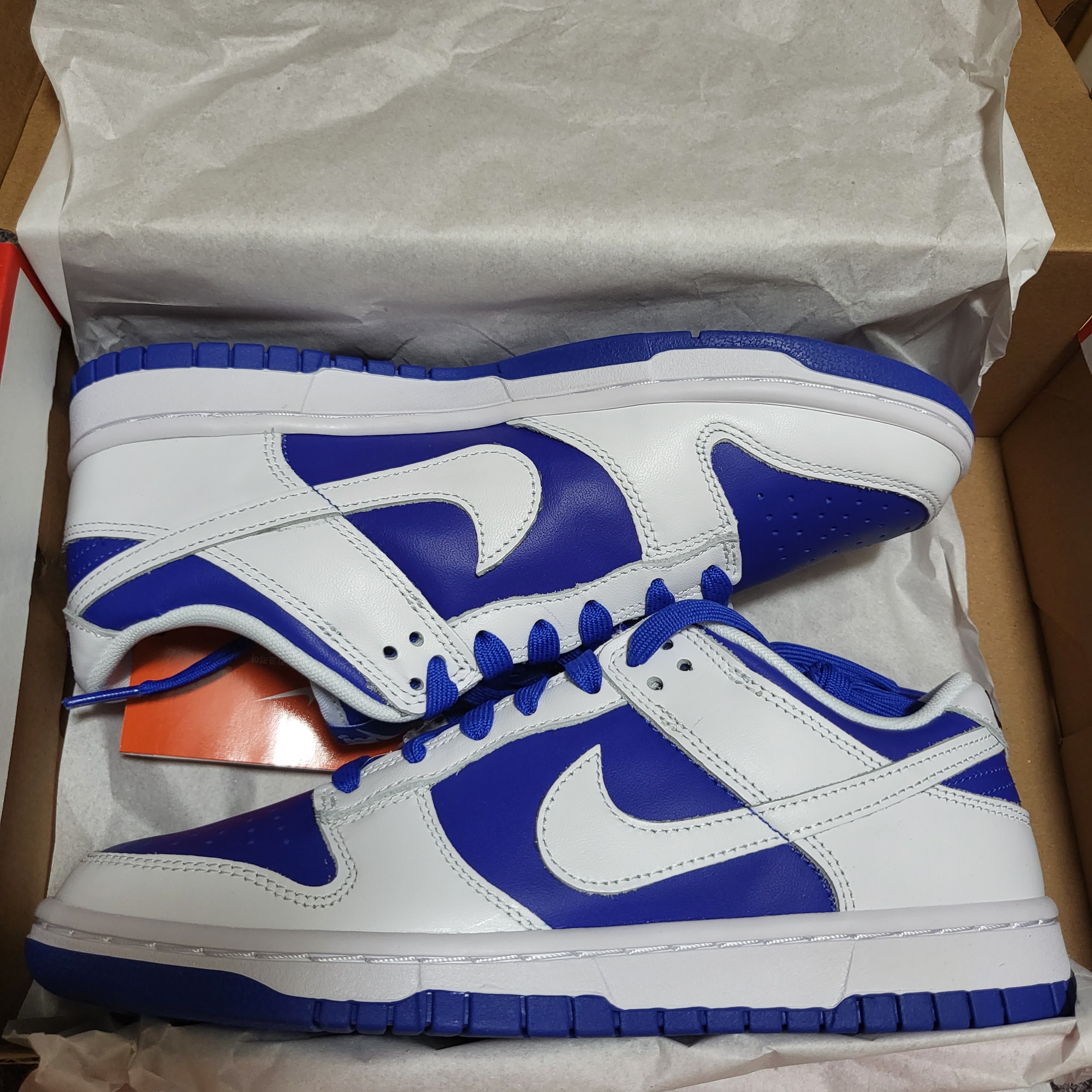 Nike Dunk Low Retro Racer Blue and White 착용 스타일 - 1