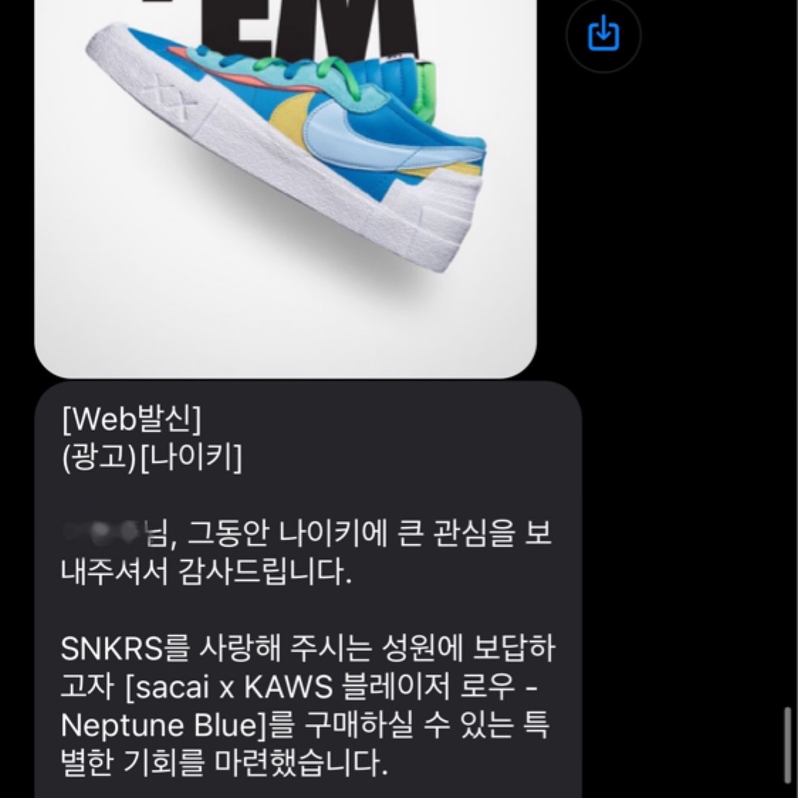 Nike x Sacai x Kaws Blazer Low Neptune Blue 착용 스타일