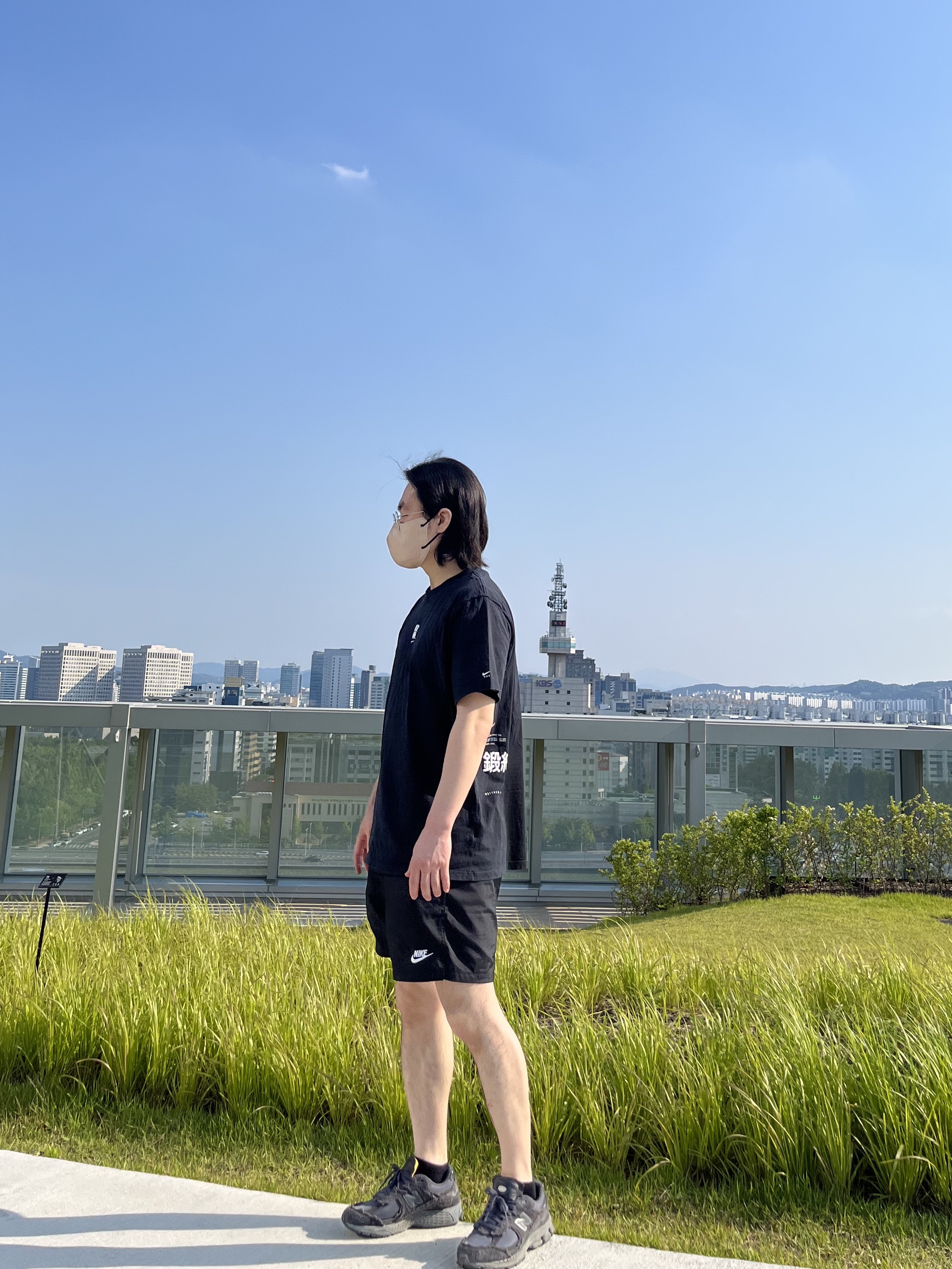 Nike x Matthew M Williams NRG T-Shirt Black, Nike NSW Woven Shorts Black - Asia 착용 스타일