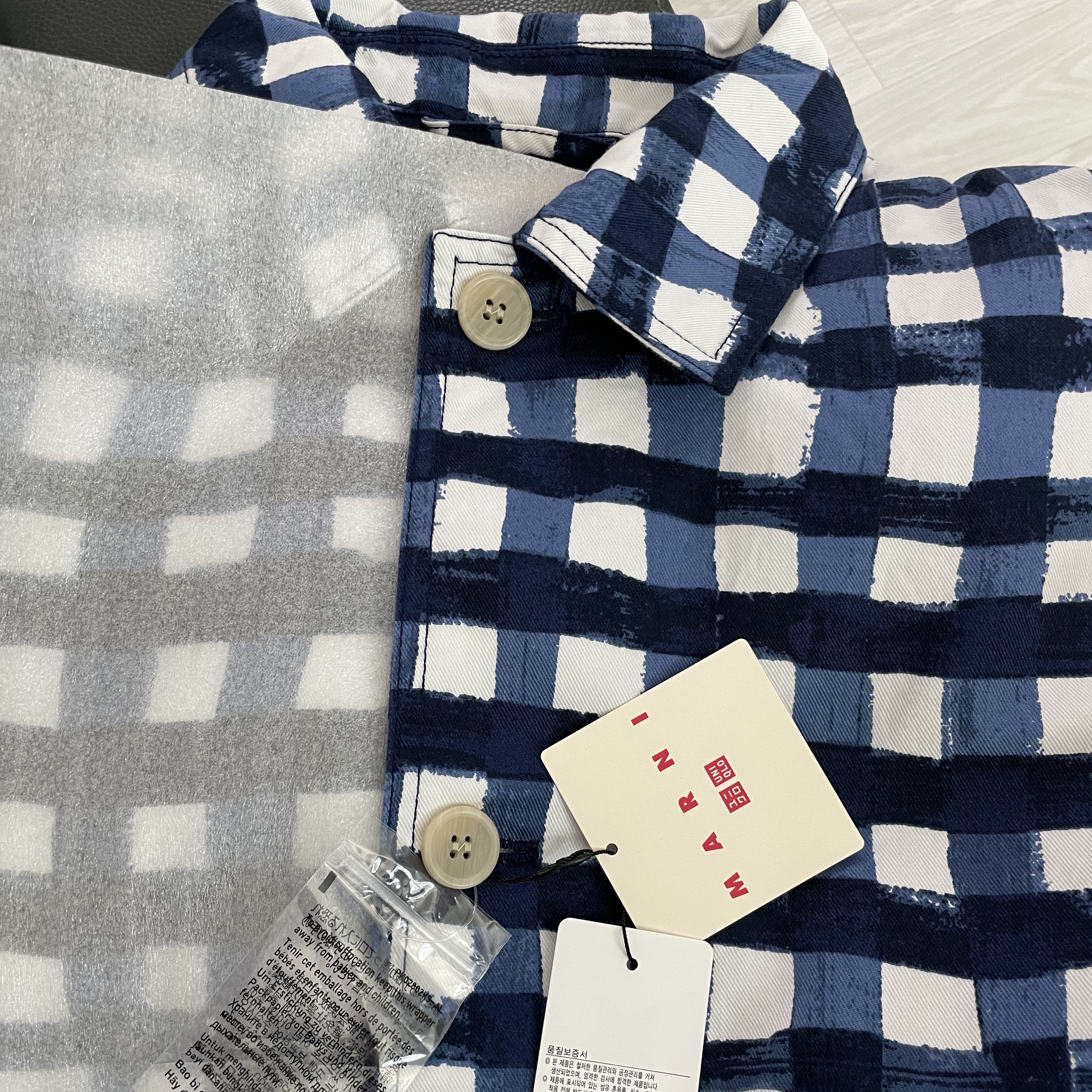Uniqlo x Marni Oversized Printed Utility Jacket Blue 착용 스타일