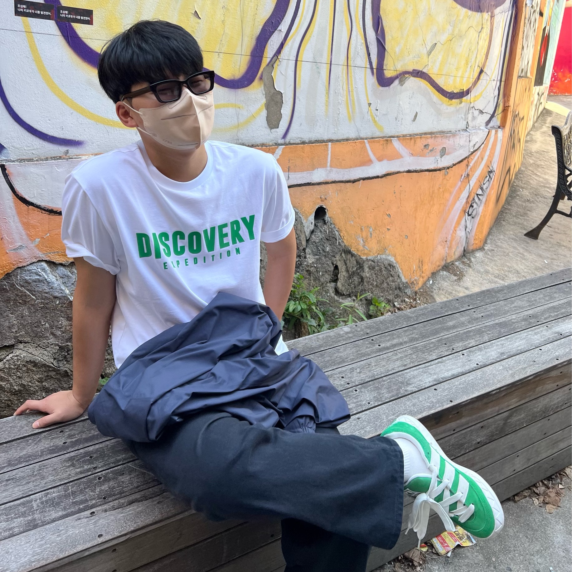 Adidas Adimatic Green 착용 스타일 - 2