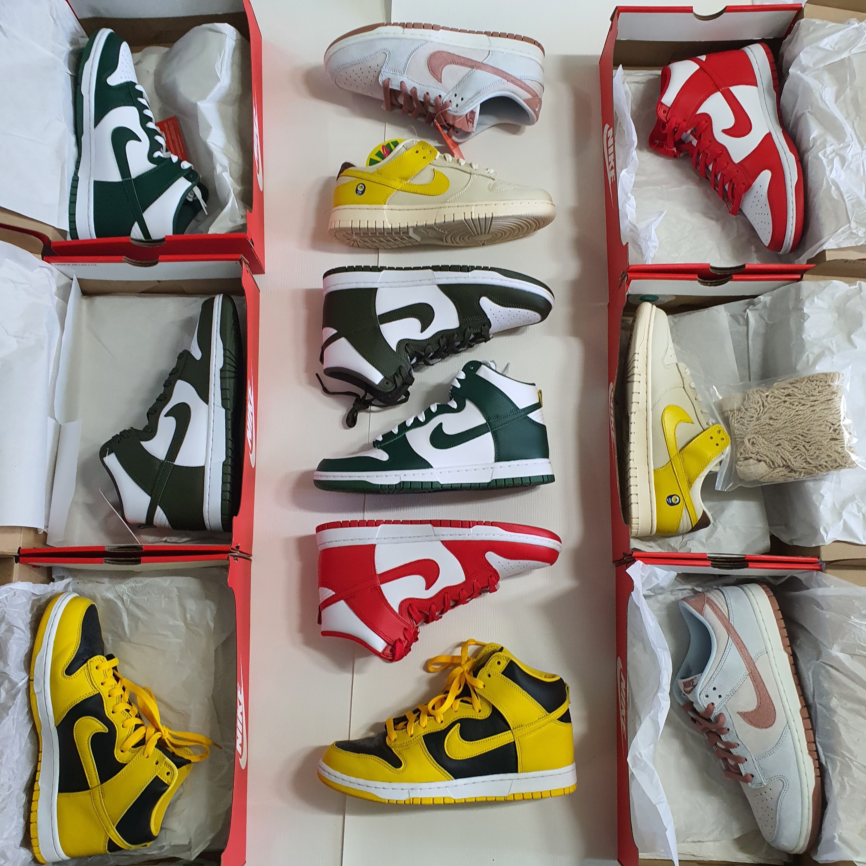 Nike Dunk High Retro Noble Green, Nike Dunk High Retro Championship Khaki 착용 스타일 - 1