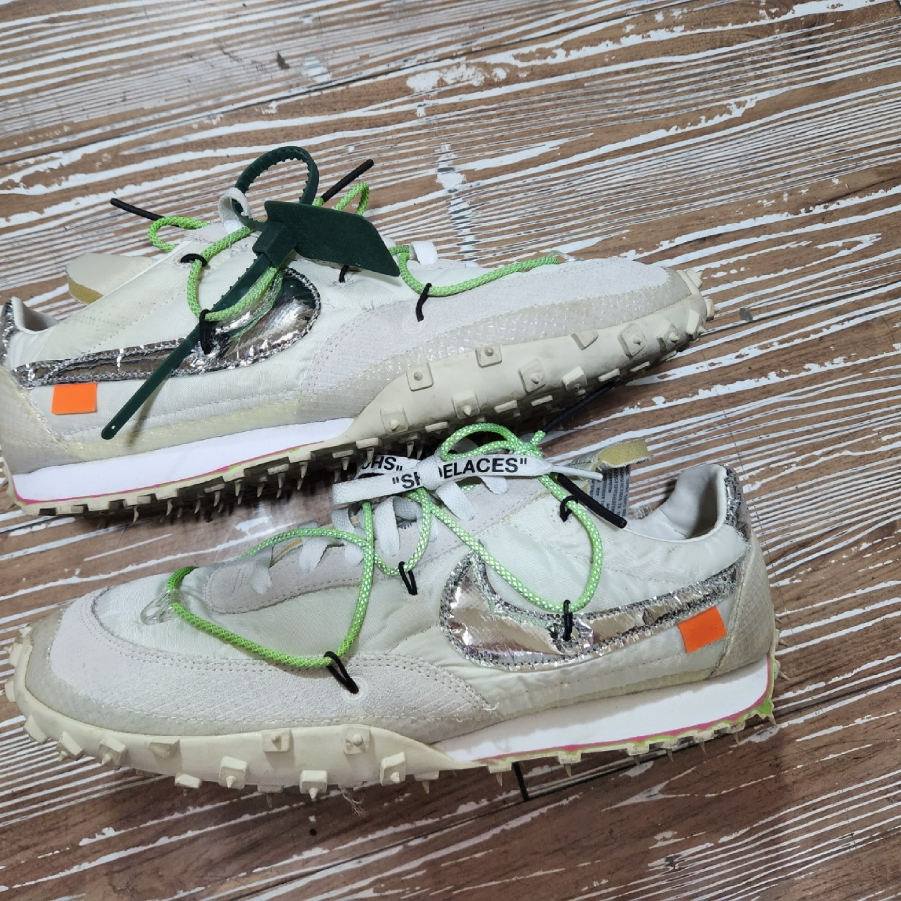 (W) Nike x Off-White Waffle Racer White 착용 스타일 - 5