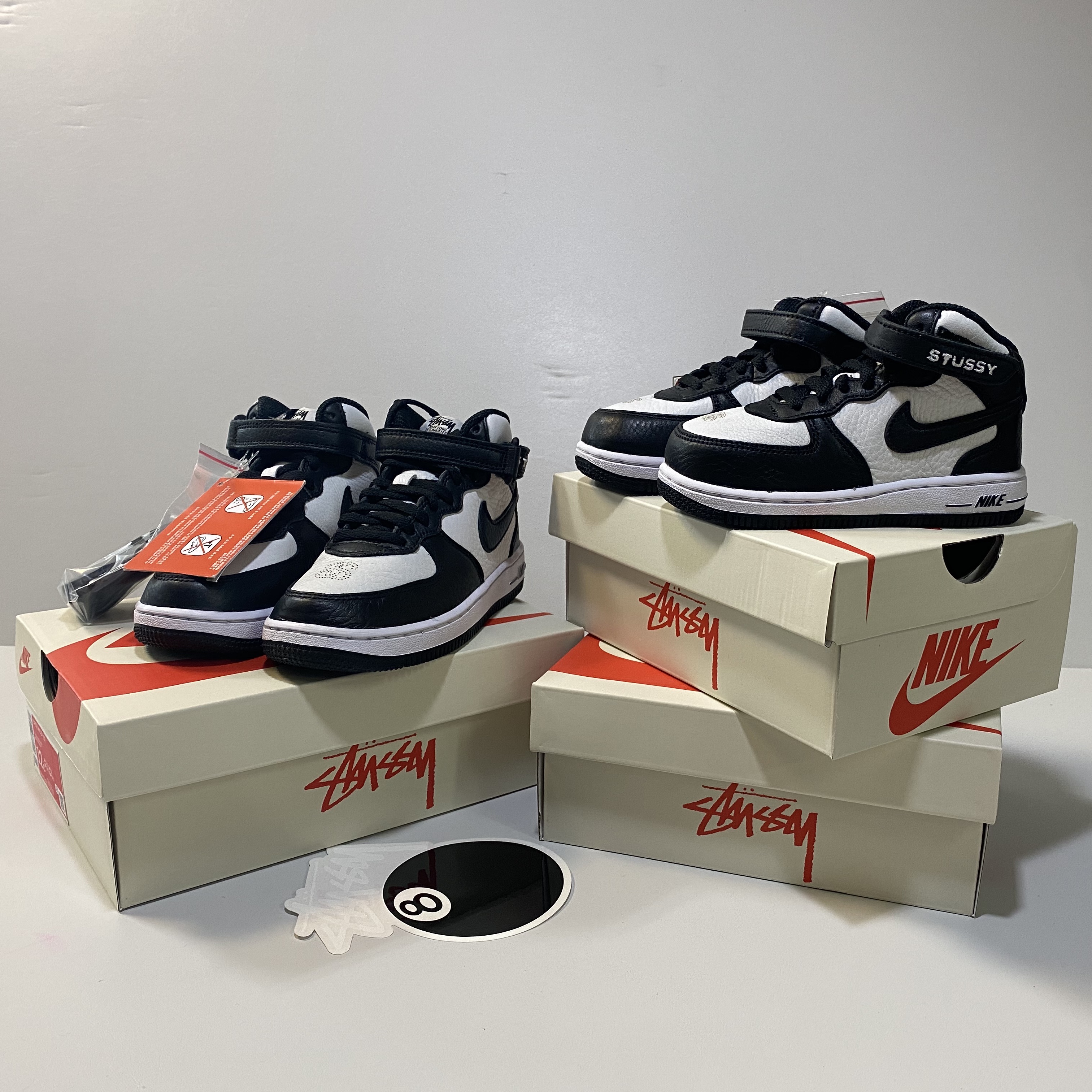 (TD) Nike x Stussy Air Force 1 '07 Mid SP Black and Light Bone, (PS) Nike x Stussy Air Force 1 '07 Mid SP Black and Light Bone 착용 스타일 - 2