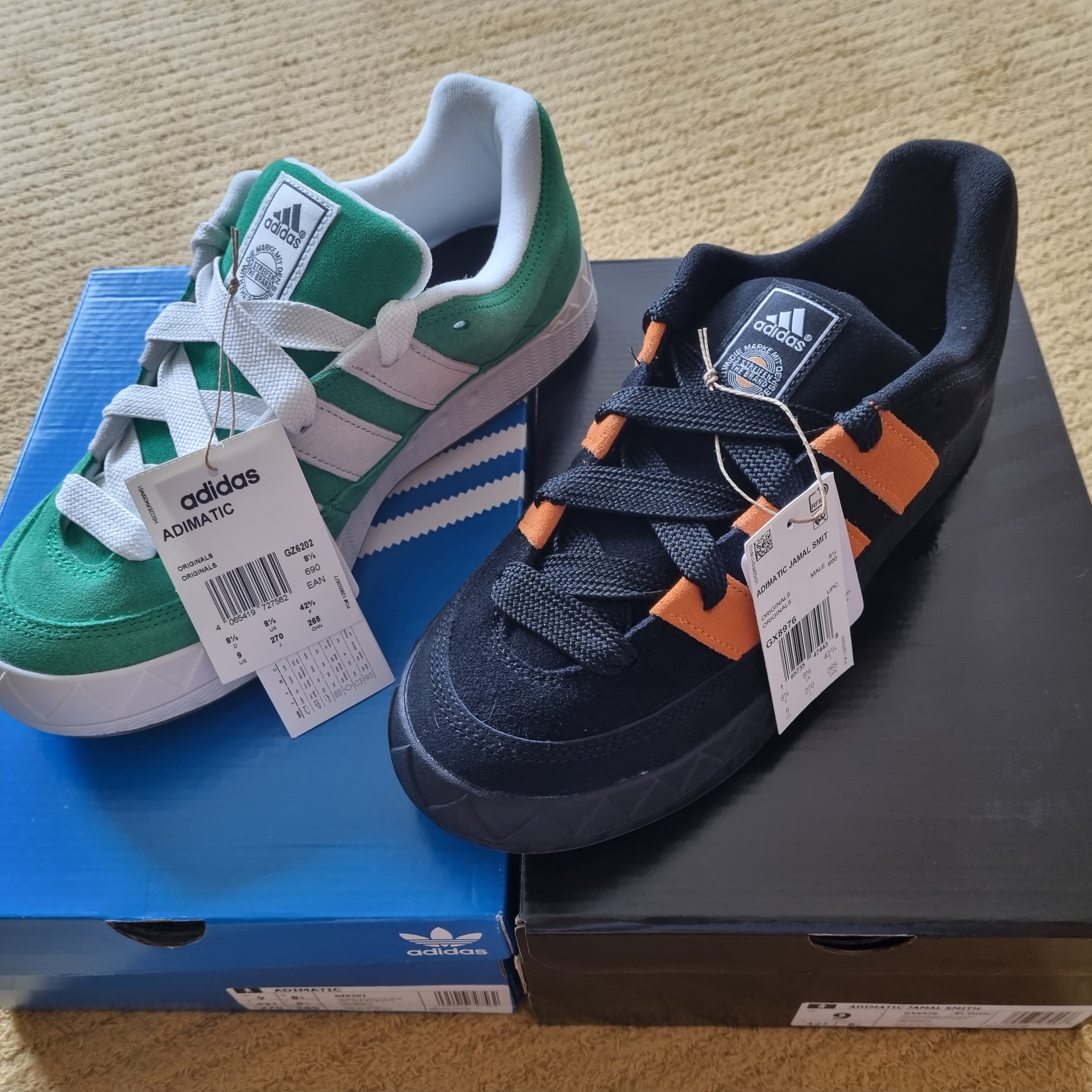 Adidas Adimatic Green, Adidas x Jamal Smith Adimatic Black Orange Rush 착용 스타일 - 1