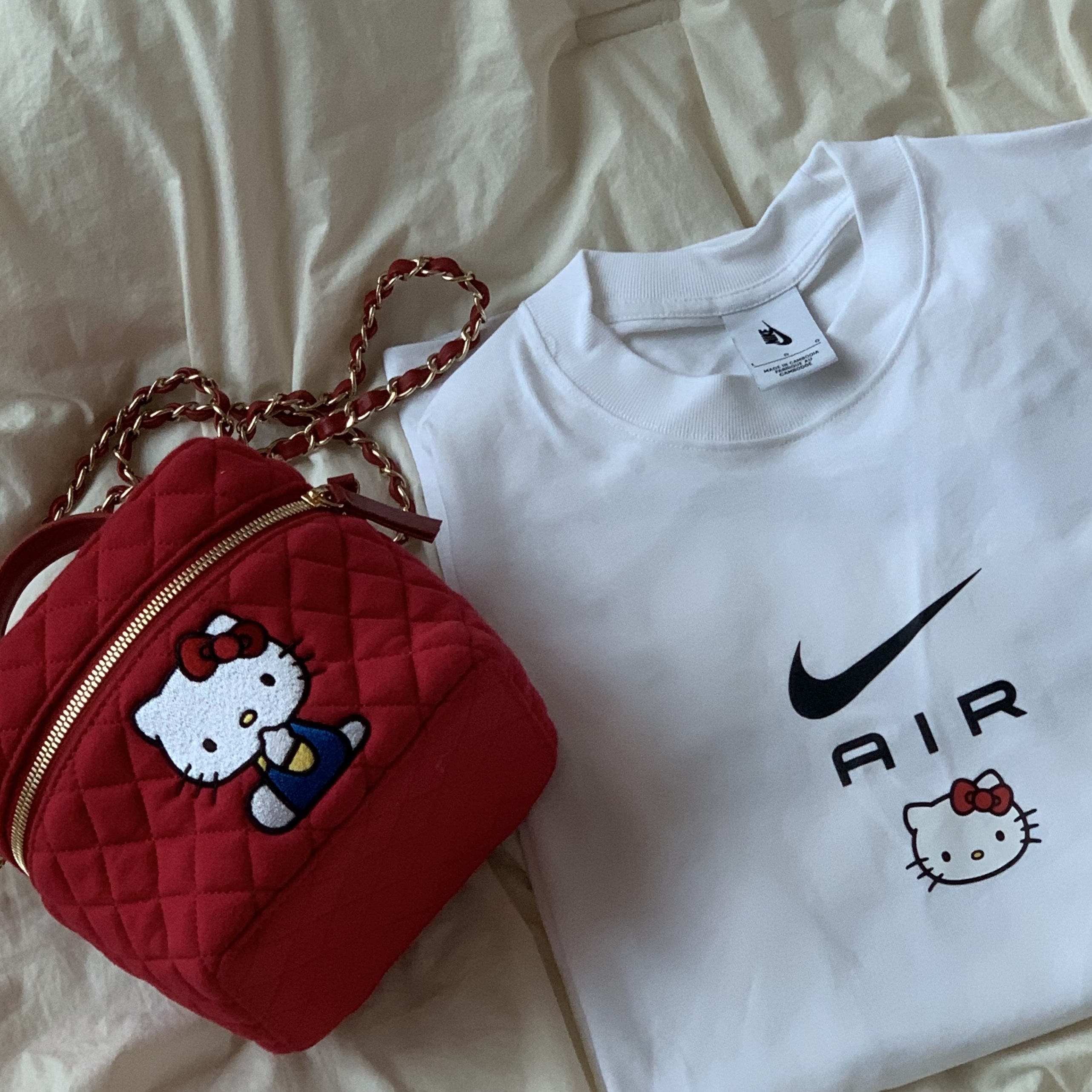Nike x Hello Kitty NRG Air T-Shirt White - Asia 착용 스타일