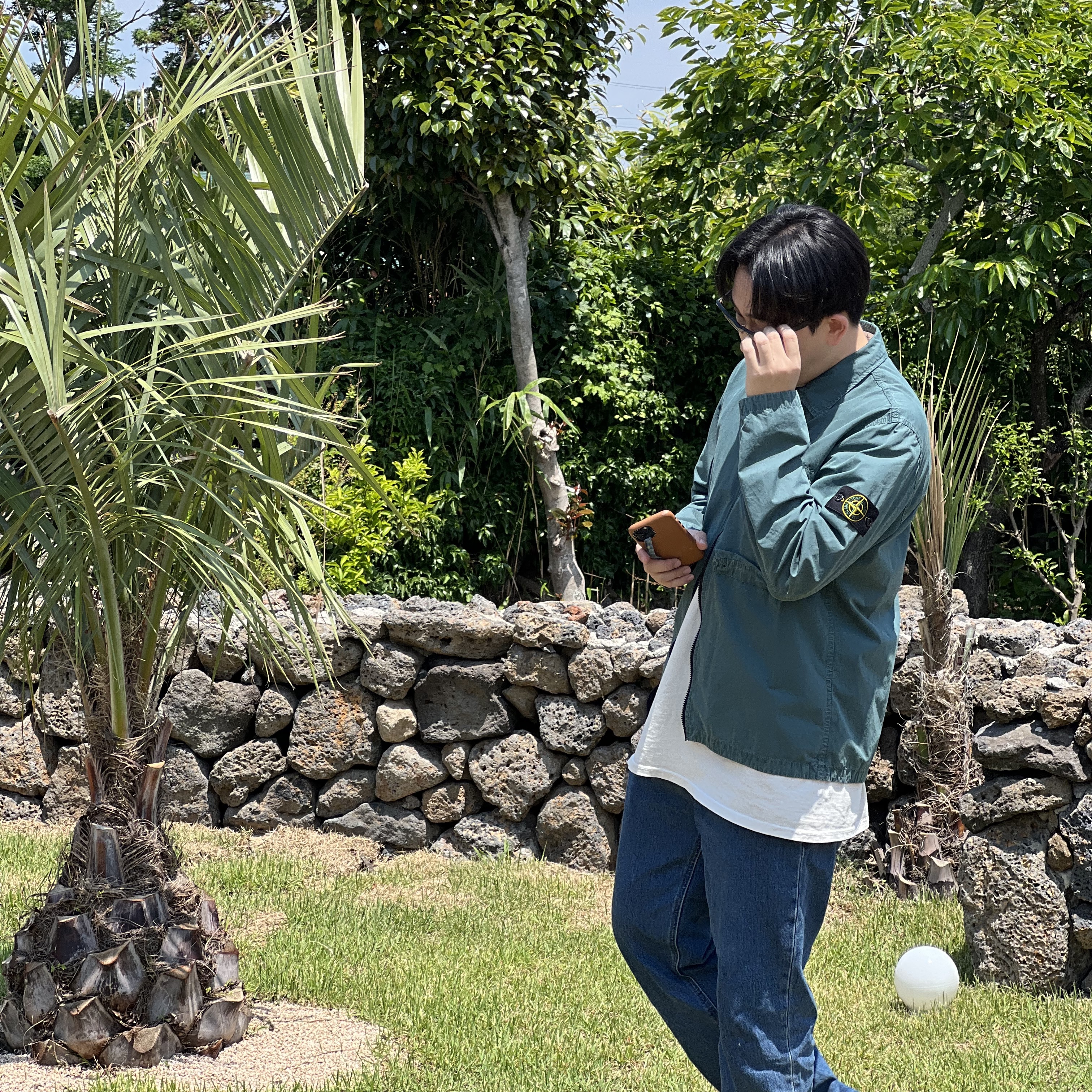 Stone Island 117WN T.CO+OLD Overshirt Petrol - 21SS 착용 스타일