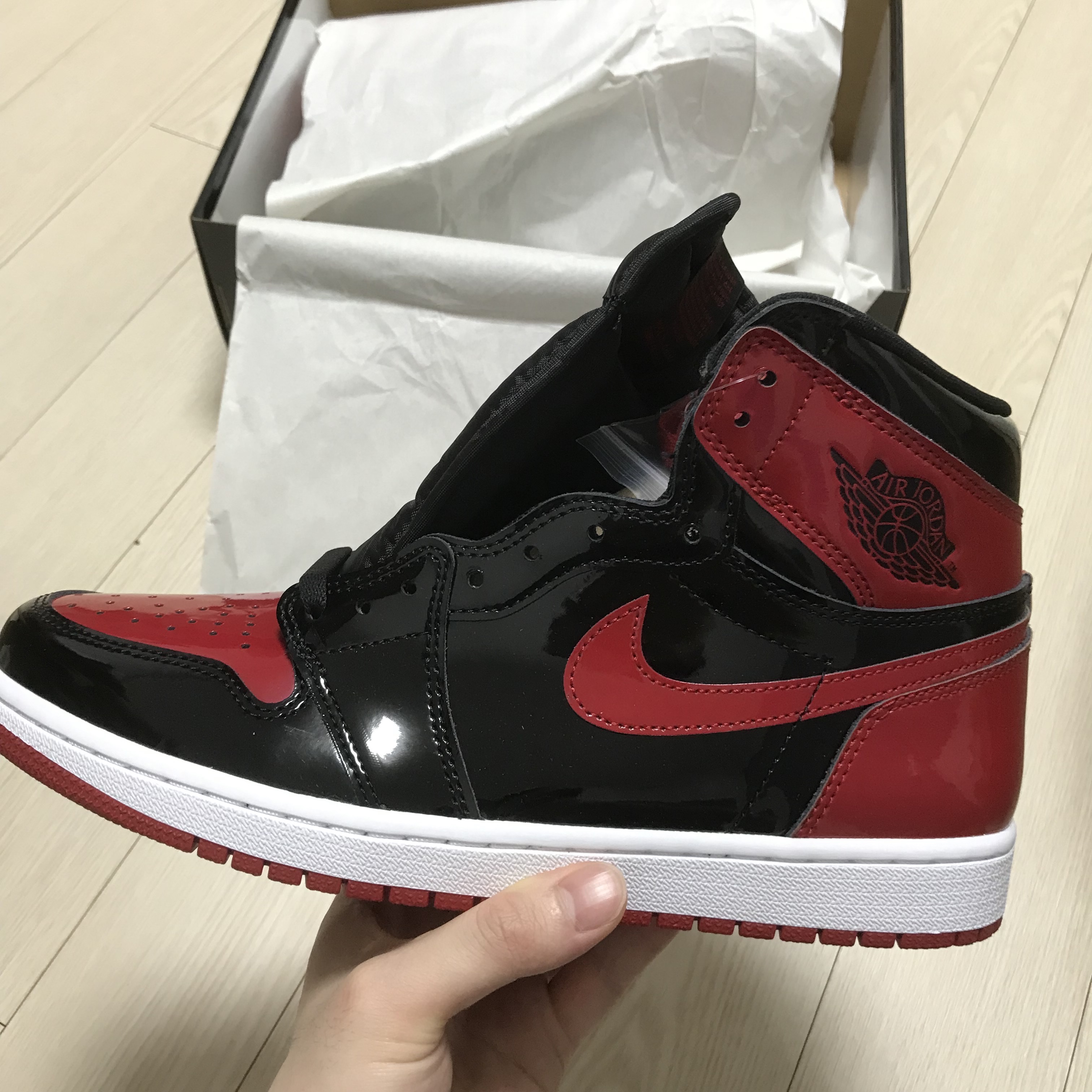 Jordan 1 Retro High OG Patent Bred 착용 스타일